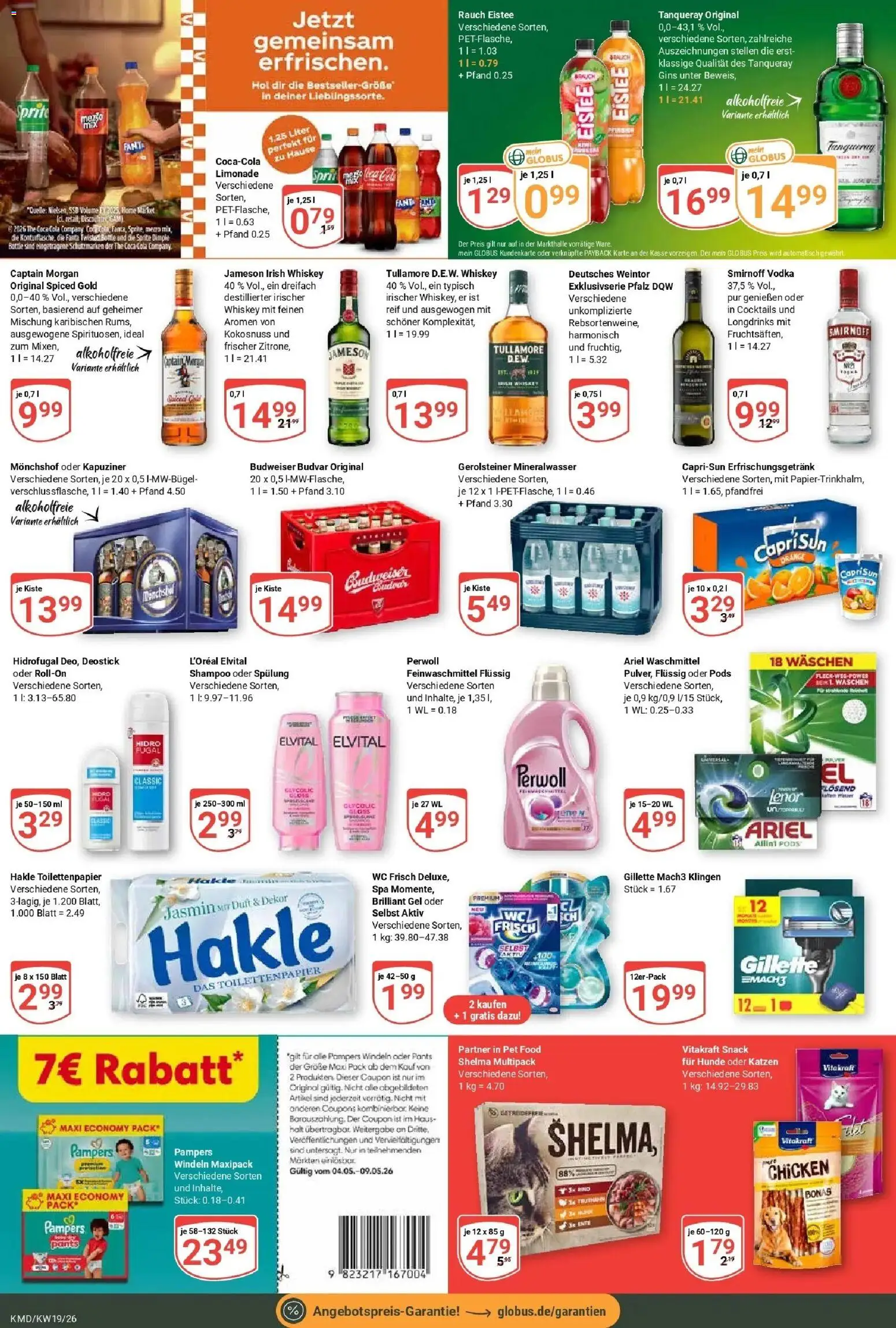 Globus Prospekt Köln	 – gültig ab 04.05.2026 | Seite: 4 | Produkte: Cola, Pampers, Duft, Jameson