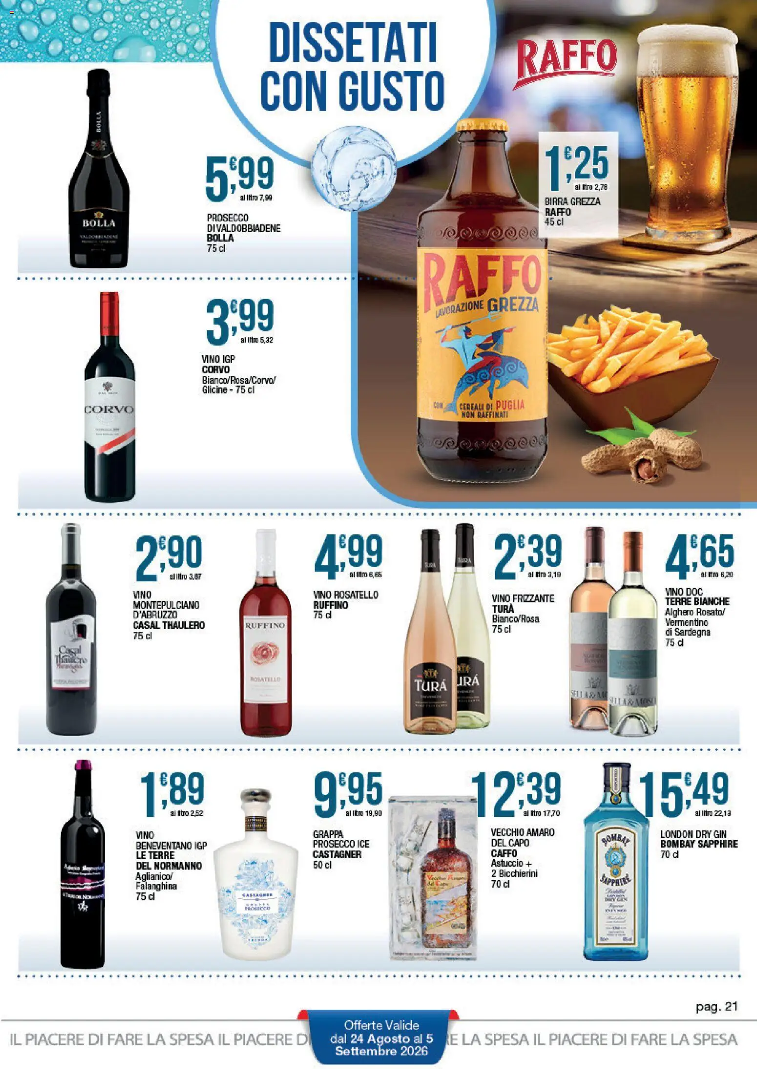 Volantino Sidis del 24/08/2026 | Pagina: 21 | Prodotti: Cereali, Prosecco, Astuccio, Amaro