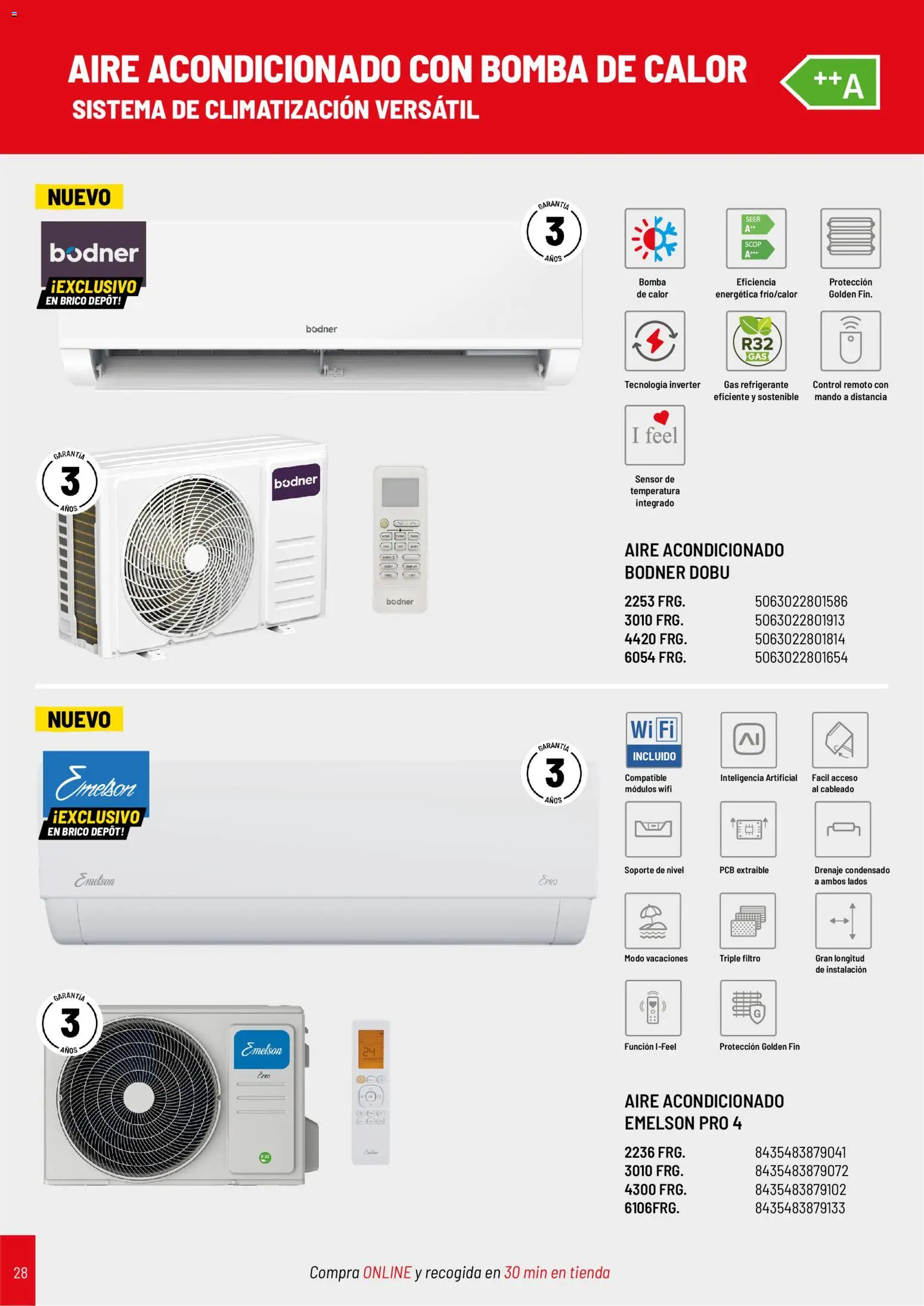 Brico Depôt Calefacción │ válido desde el 07/10/2026 | Página: 28 | Productos: Aire acondicionado