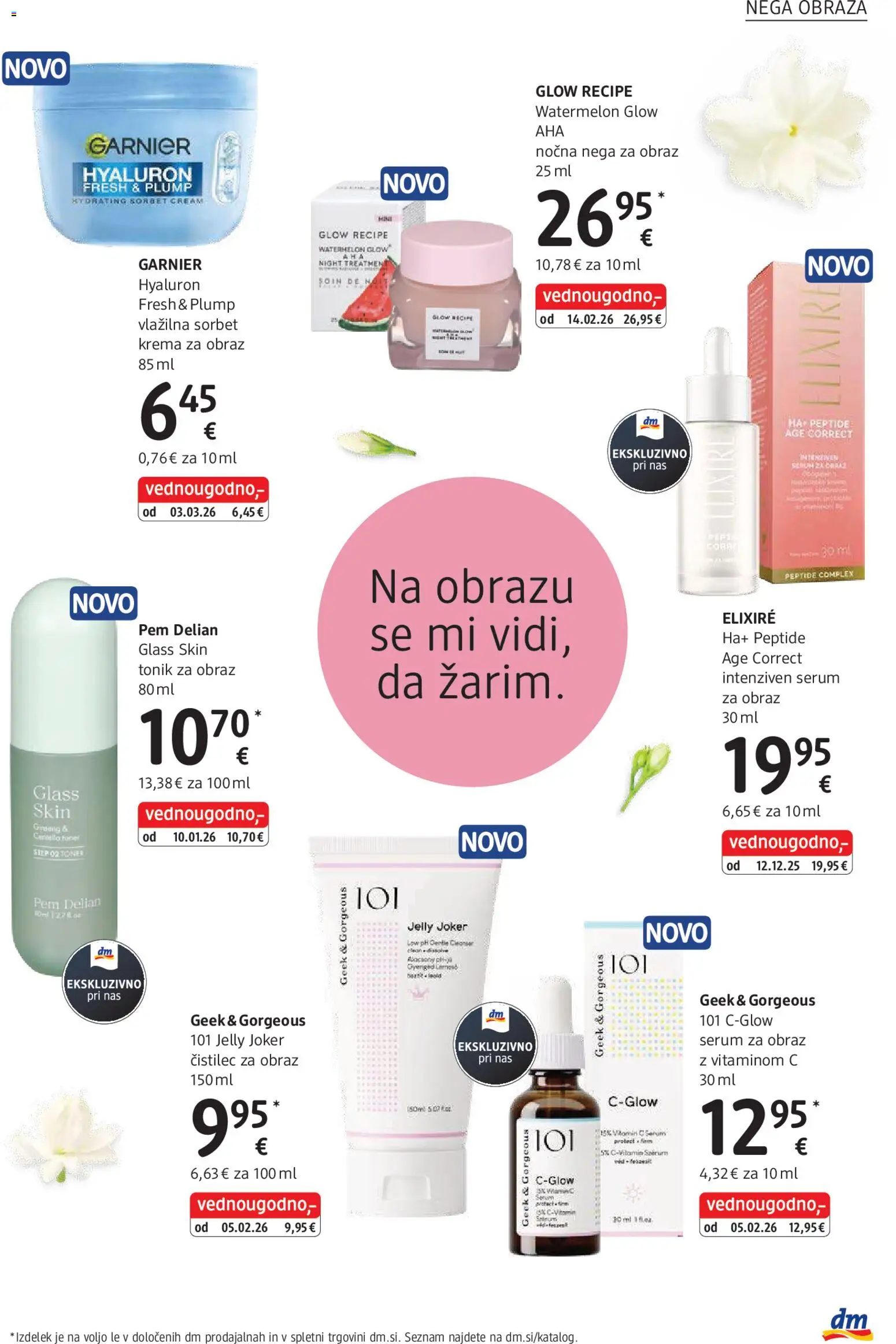 Novi DM Drogerie Markt katalog ponudbe – veljaven od 01.04.2026 | Stran: 9 | Izdelki: Tonik za obraz, Krema, Tonik, Krema za obraz