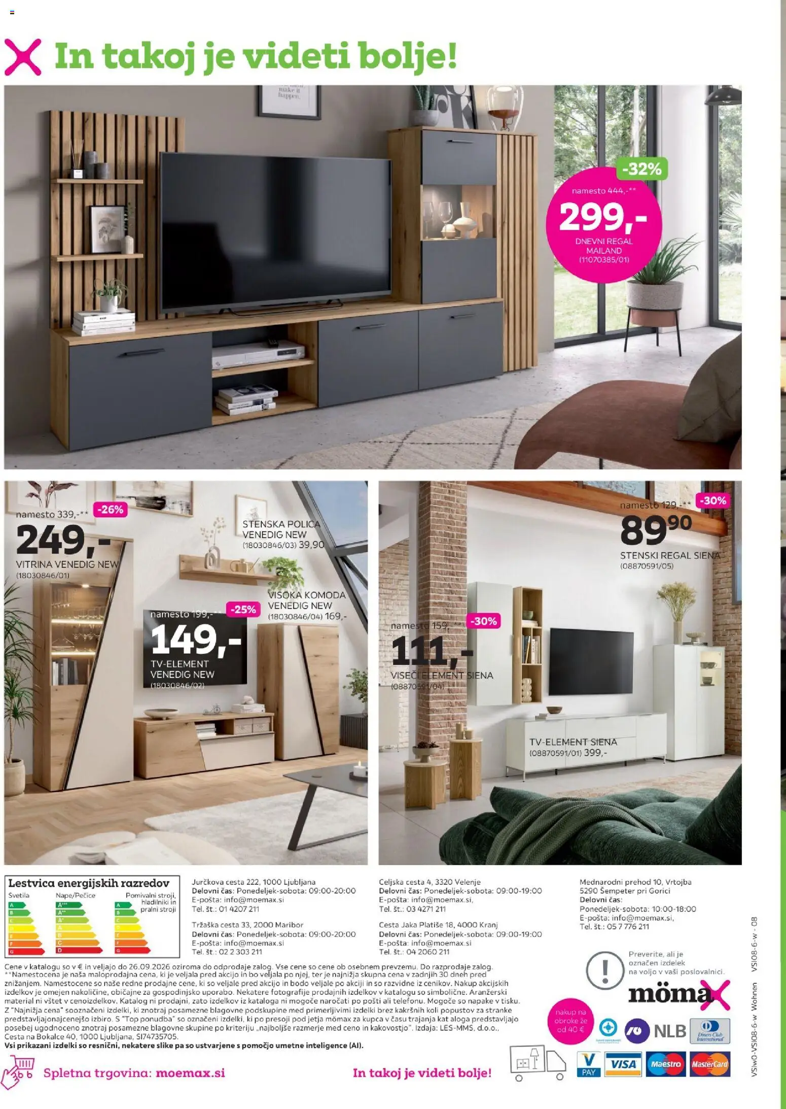 Novi Mömax katalog ponudbe – veljaven od 16.08.2026 | Stran: 8 | Izdelki: Med, Vitrina, Polica, Regal