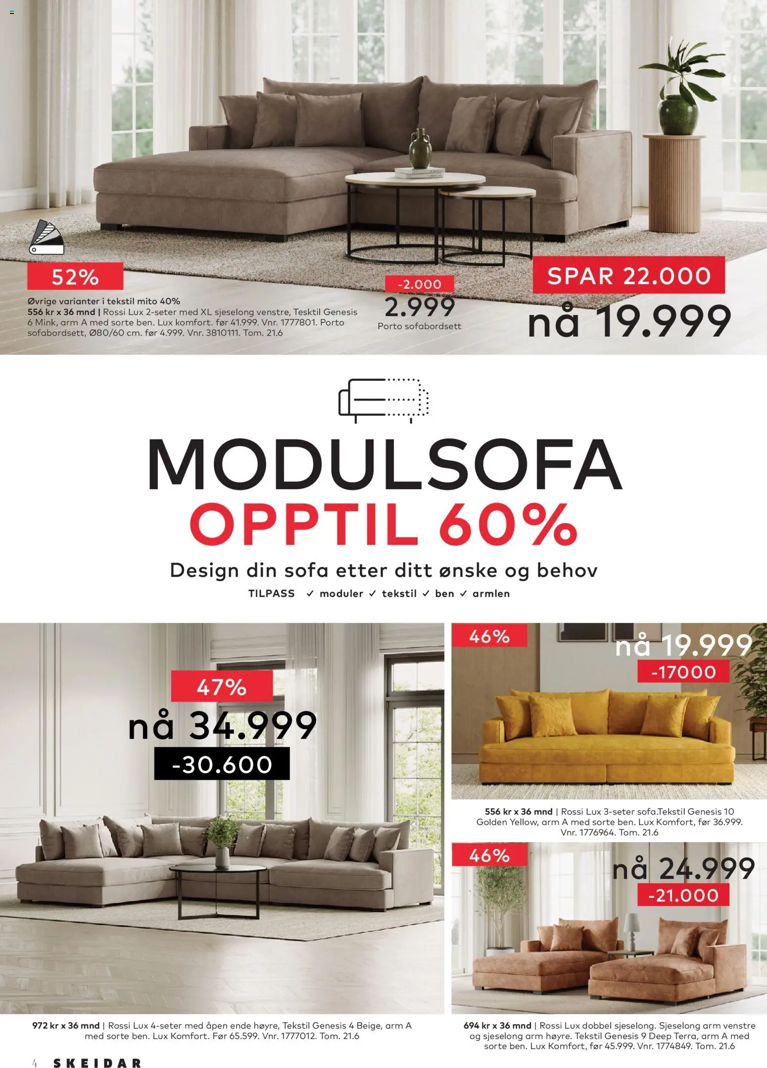 {H1} | Side: 4 | Produkter: Sofa, Sjeselong