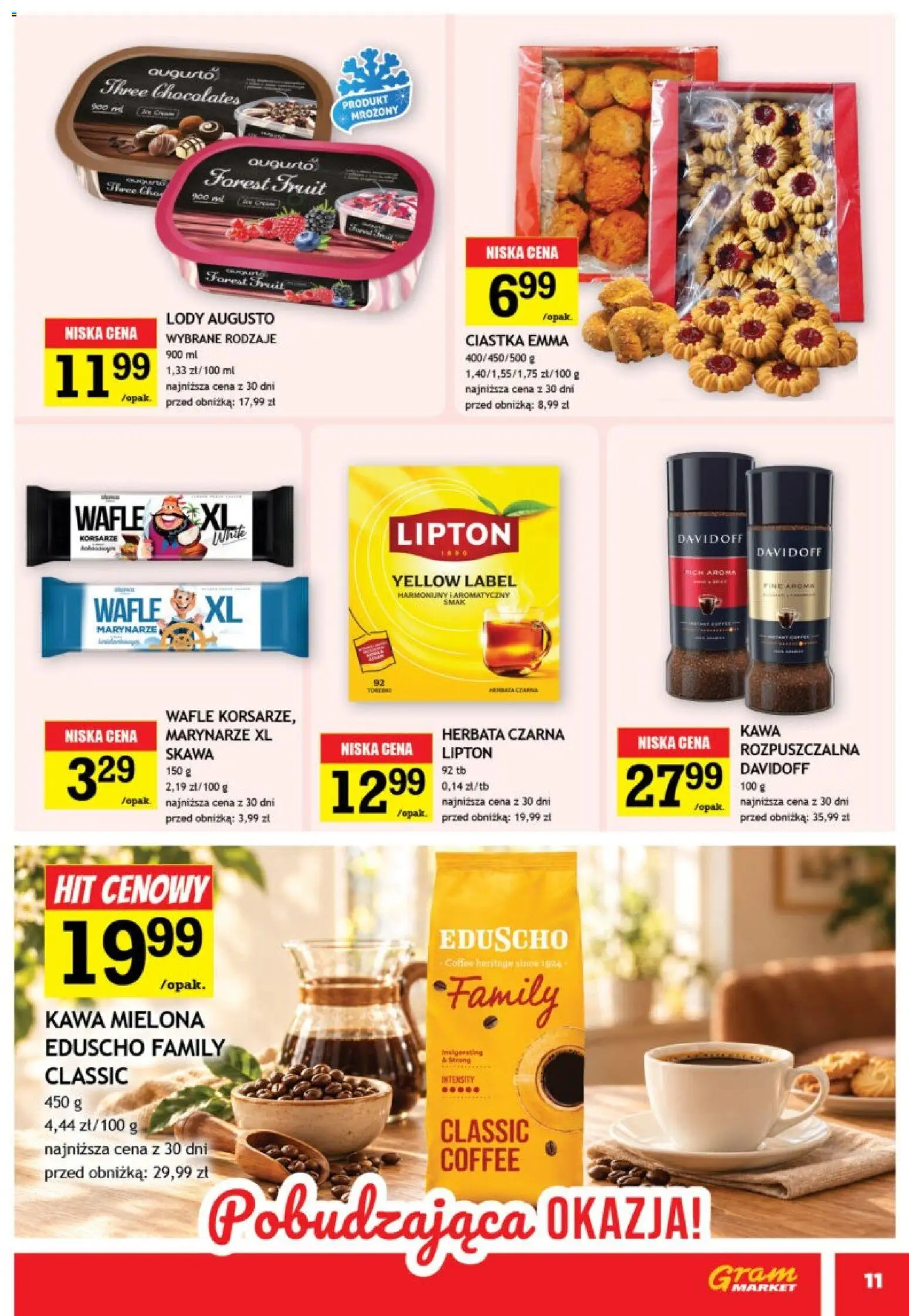 Gram Market gazetka od 28.10.2026 | Strona: 11 | Produkty: Herbata, Ciastka, Lody, Kawa mielona