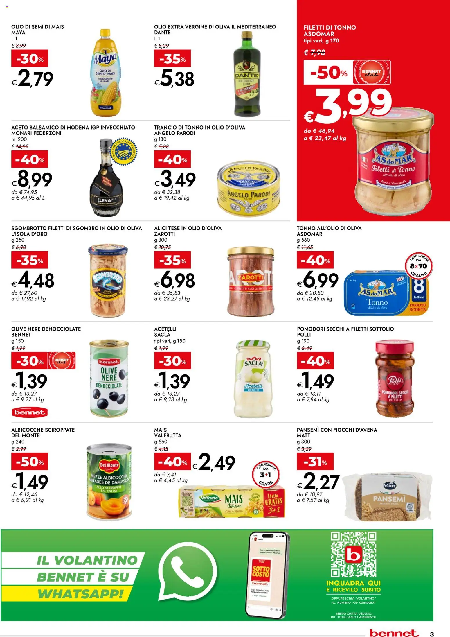Volantino bennet del 13/08/2026 | Pagina: 3 | Prodotti: Olive, Pomodori, Sciroppo, Olio extra vergine