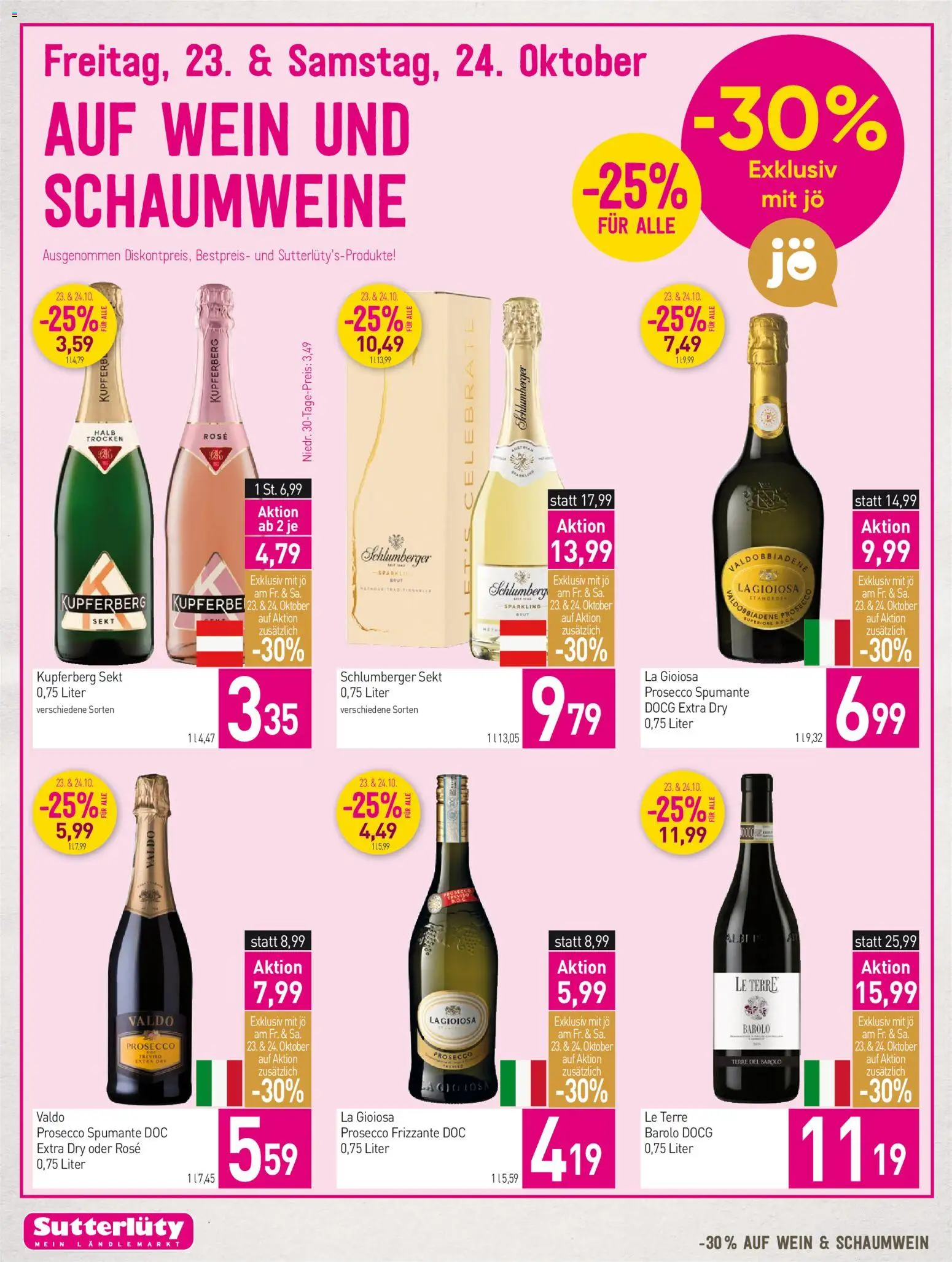 Sutterlüty Flugblatt gültig ab 22.10.2026 | Seite: 14 | Produkte: Prosecco, Wein