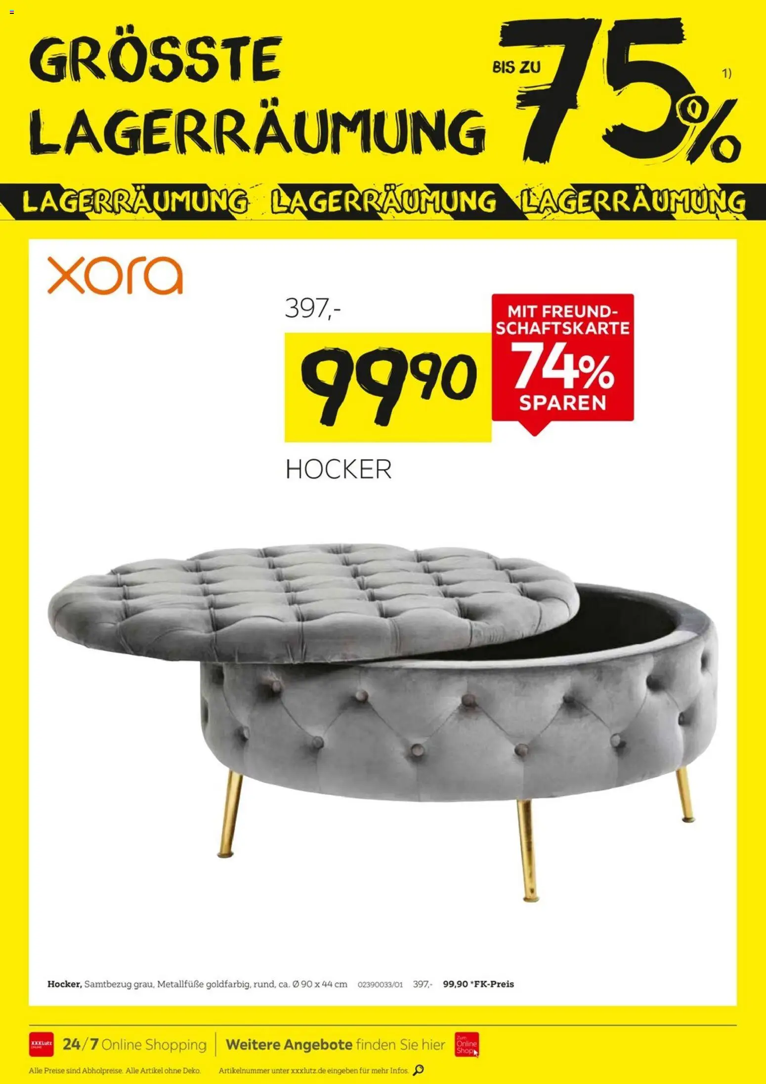 XXXLutz Größte Lagerräumung – gültig ab 12.09.2026 | Seite: 22 | Produkte: Hocker
