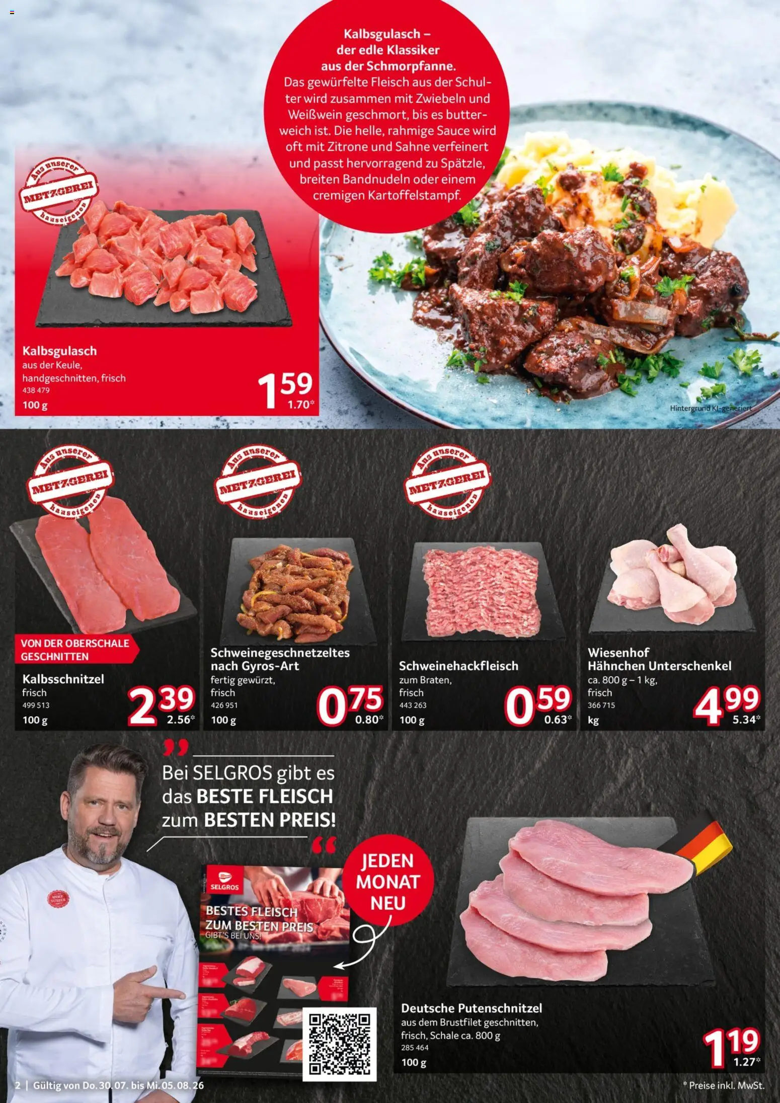 Selgros Prospekt – gültig ab 30.07.2026 | Seite: 2 | Produkte: Hahnchen, Butter, Zitrone, Sahne