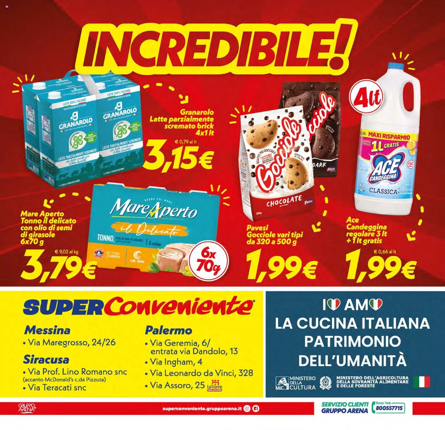 Volantino SuperConveniente del 10/07/2026 | Pagina: 28 | Prodotti: Candeggina, Latte, Olio, Latte parzialmente scremato