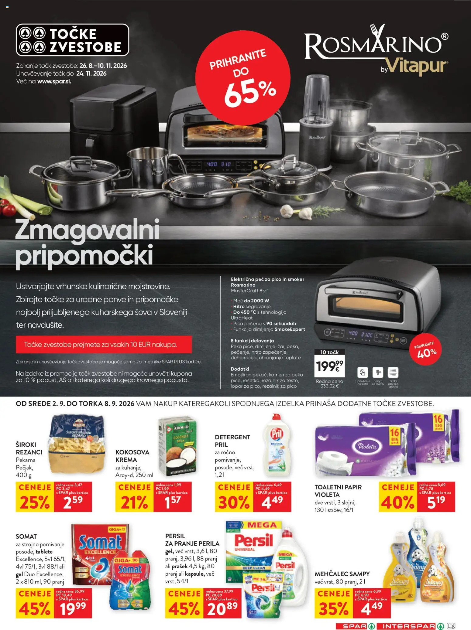 Novi Spar katalog ponudbe – veljaven od 02.09.2026 | Stran: 14 | Izdelki: Rezalnik, Rezanci, Krema, Detergent
