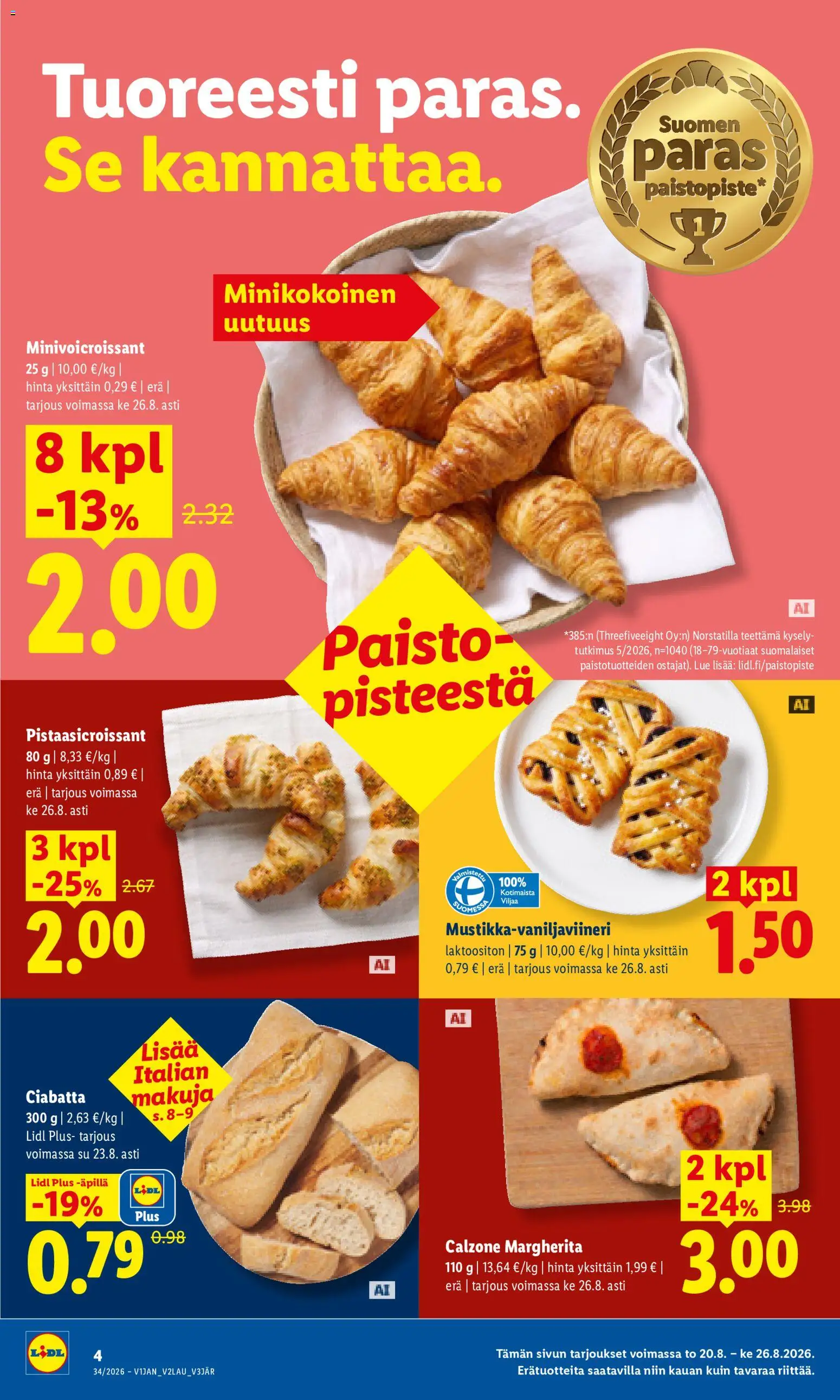 Lidl tarjoukset - Helsinki – voimassa 20/08/2026 alkaen | Sivu: 4 | Tuotteet: Croissant