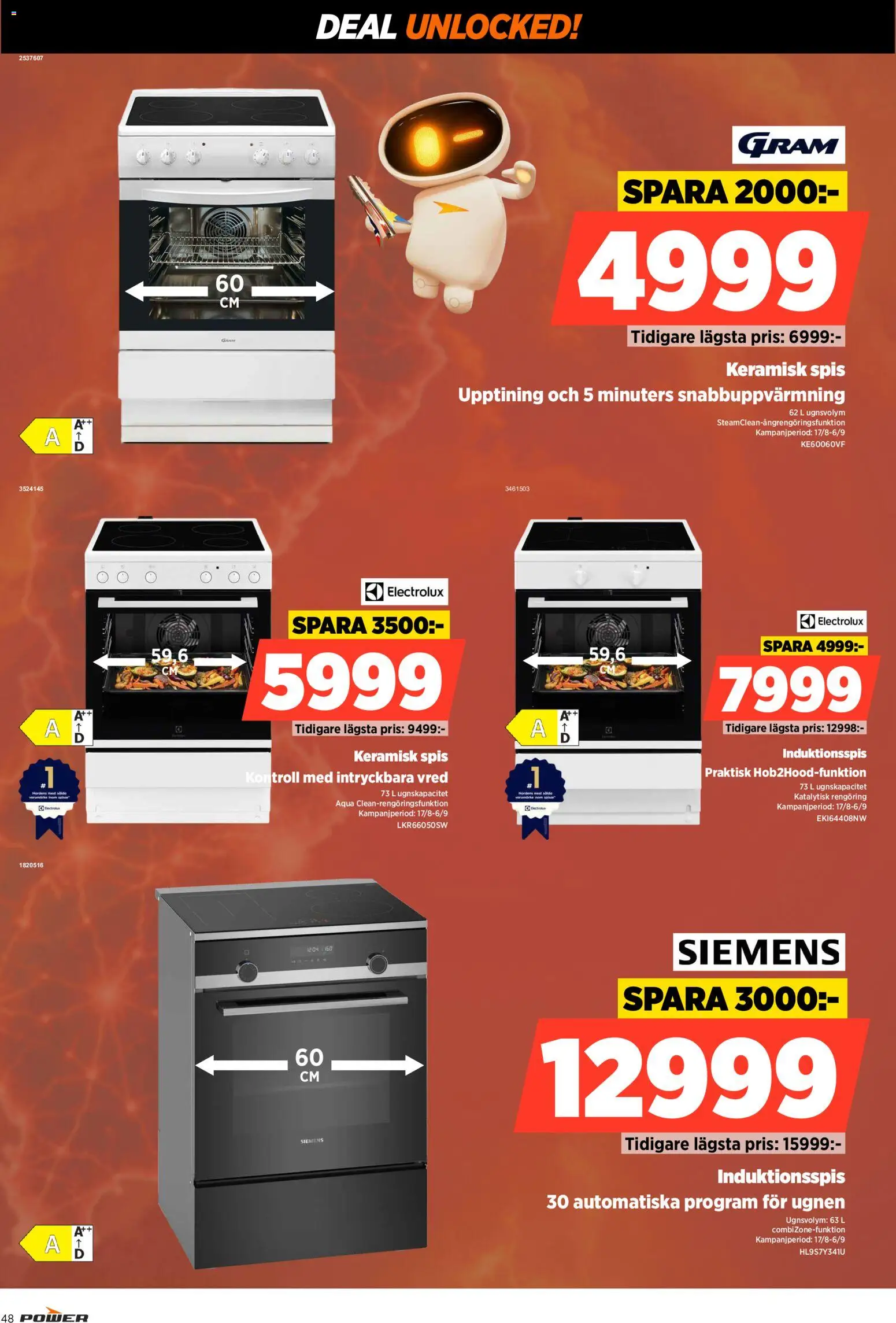 Power reklamblad aktuell från 31/08/2026 | Sida: 48 | Produkter: Induktionsspis, Ugnen, Spis