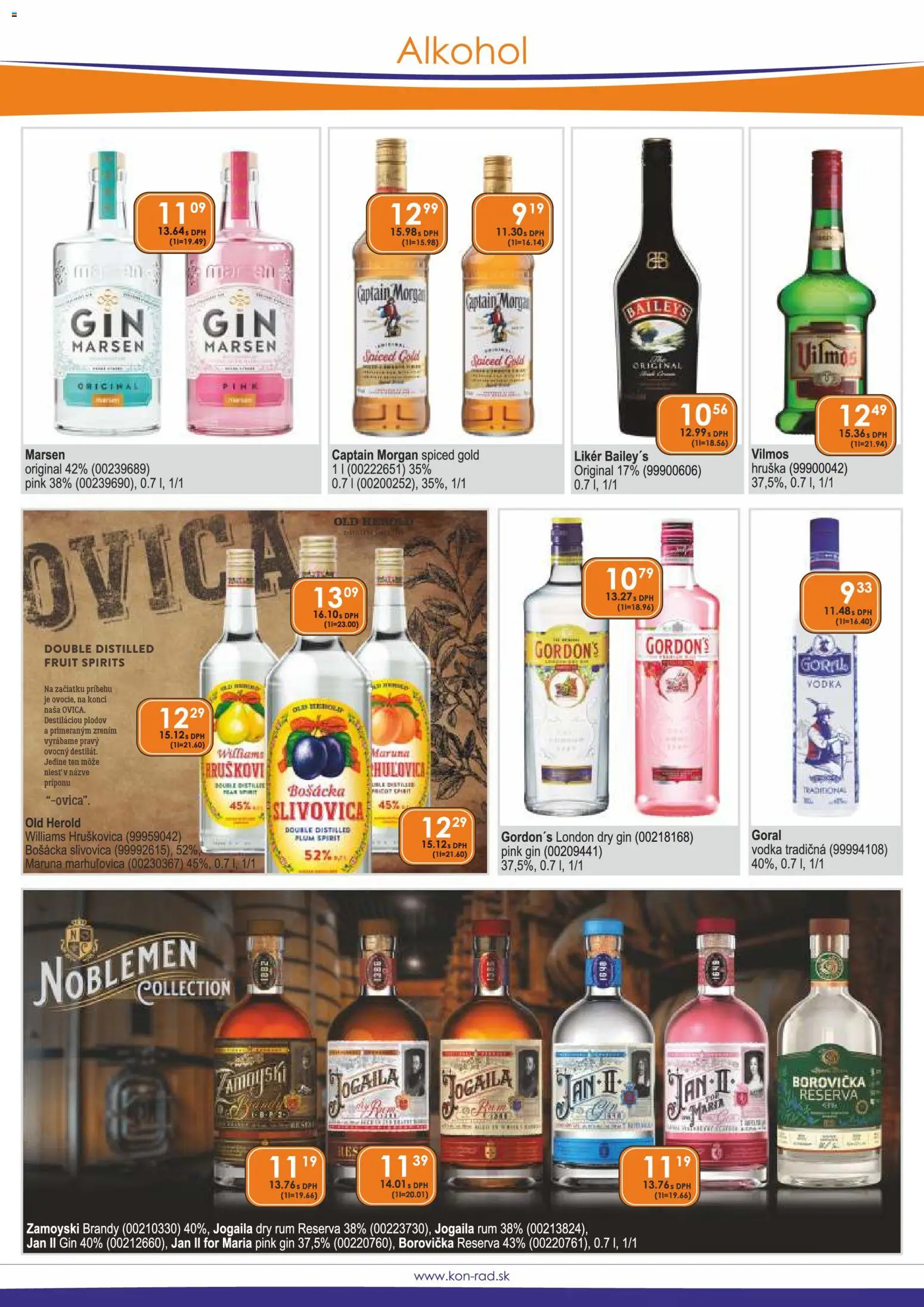 Nové KON - RAD akcie – leták je platný od 01.06.2026 | Strana: 15 | Produkty: Bošácka slivovica, Brandy, Alkohol, Rum