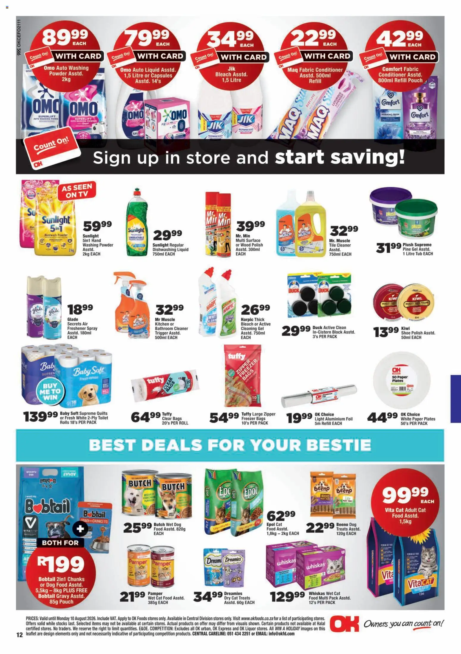 New OK Foods catalogue – valid from 24/07/2026 | Page: 12 | Products: Chicken, Powder, Kiwi, Dog food