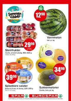 Forhåndsvisning av Spar kundeavis gyldig fra 29/06/2026 | Side: 4 | Produkter: Ost, Fersken, Vannmelon, Honningmelon