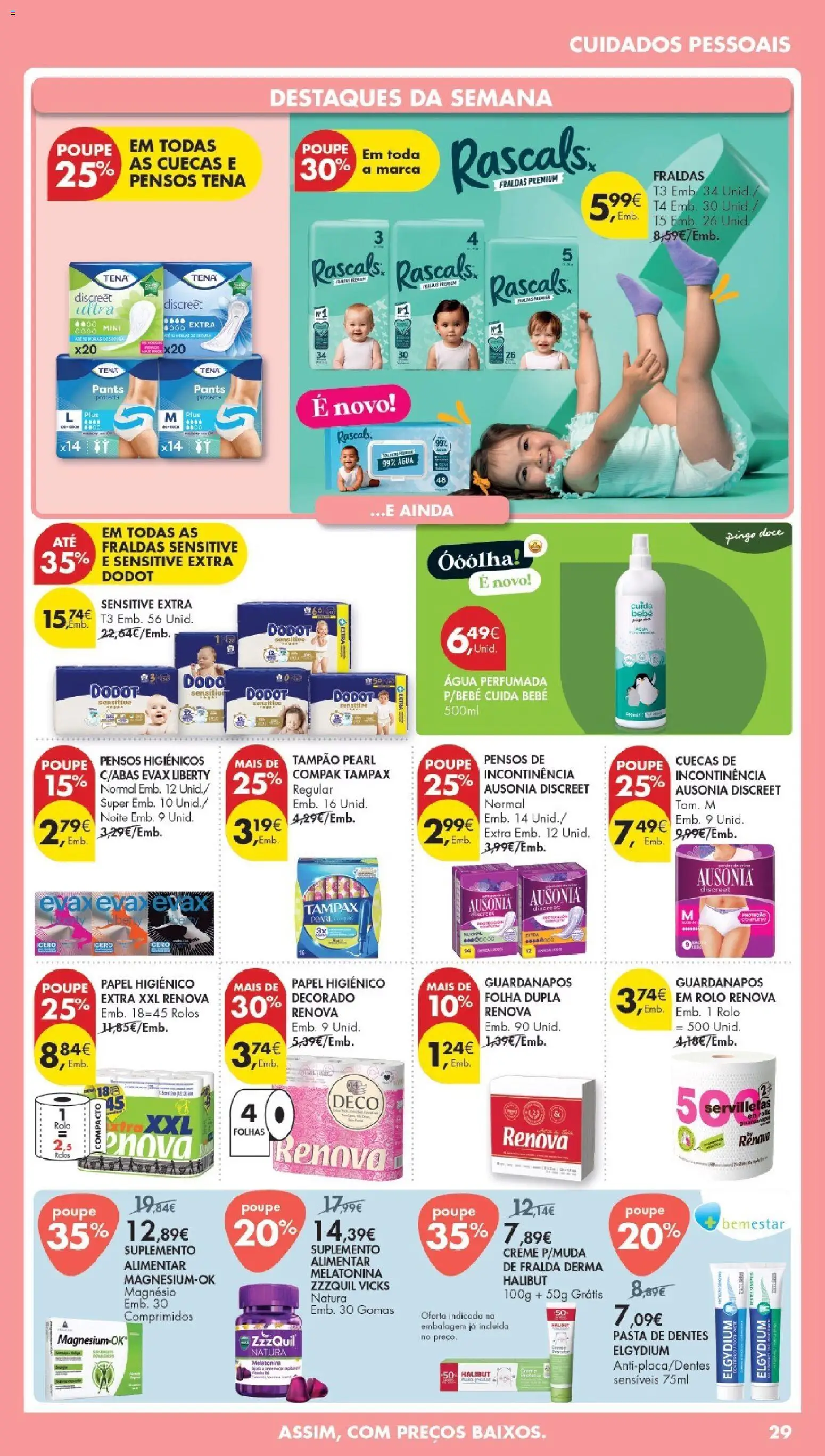 Pingo Doce Poupe Esta Semana Madeira │ válido de 21.04.2026 | Página: 29 | Produtos: Fraldas, Guardanapos, Melatonina, Gomas