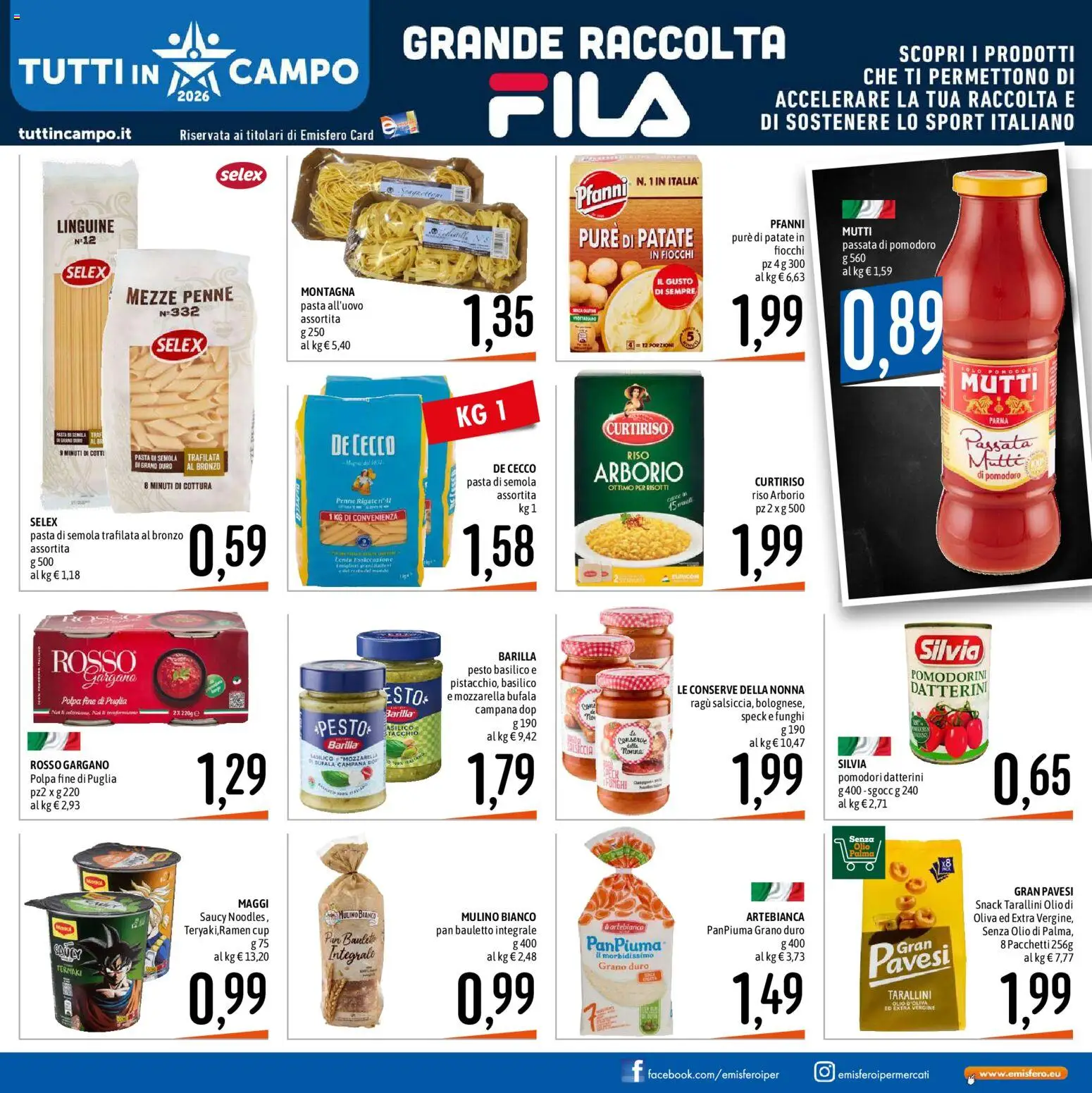 Volantino Emisfero del 19/10/2026 | Pagina: 3 | Prodotti: Patate, Pomodori, Pasta, Penne