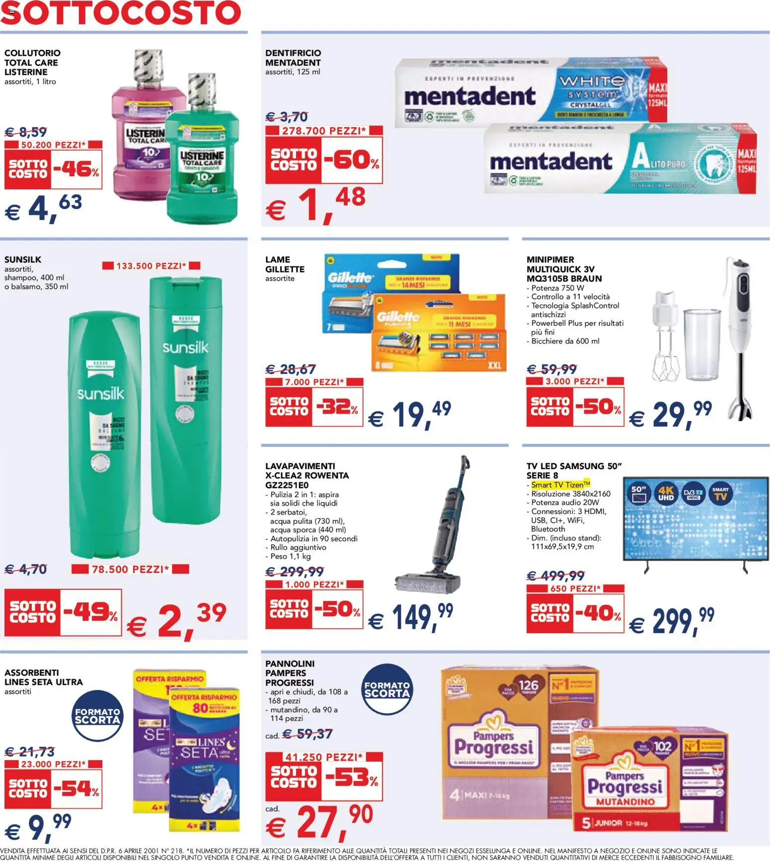 Volantino Esselunga S del 07.05.2026 | Pagina: 6 | Prodotti: Dentifricio, Acqua, Audio, Samsung