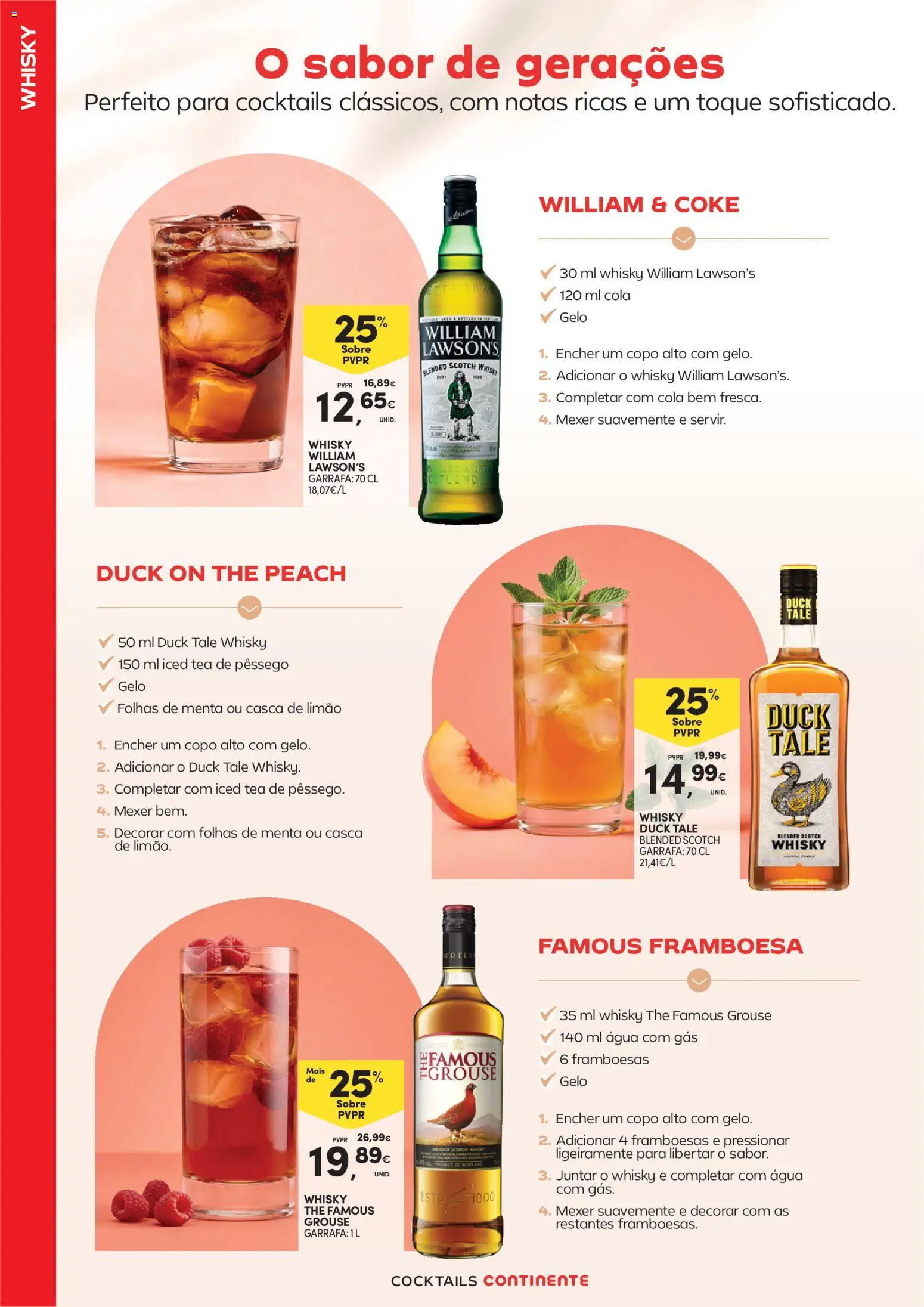 Continente - Cocktails │ válido de 14/07/2026 | Página: 24 | Produtos: Whisky, Framboesas, Cocktails, Água com gás