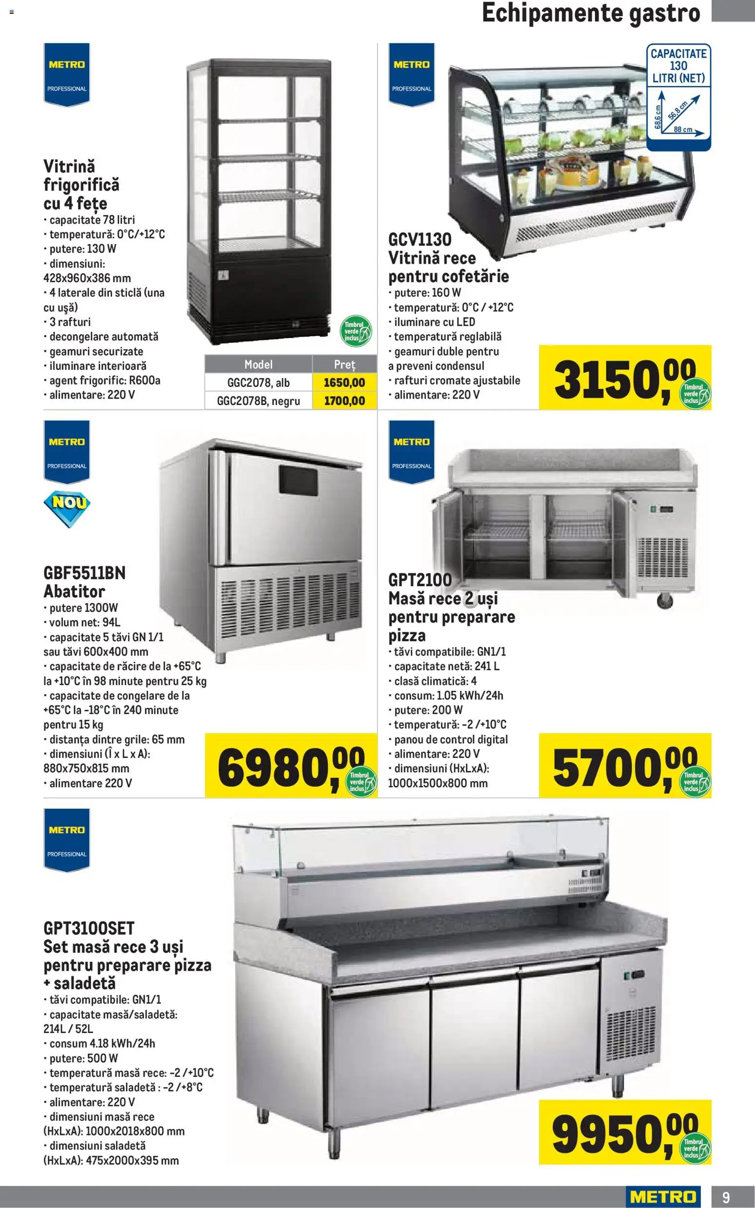 Noul catalog Metro – valabil de la 01.04.2026 | Pagină: 9 | Produse: Masă, Babak, Pizza, Ușă