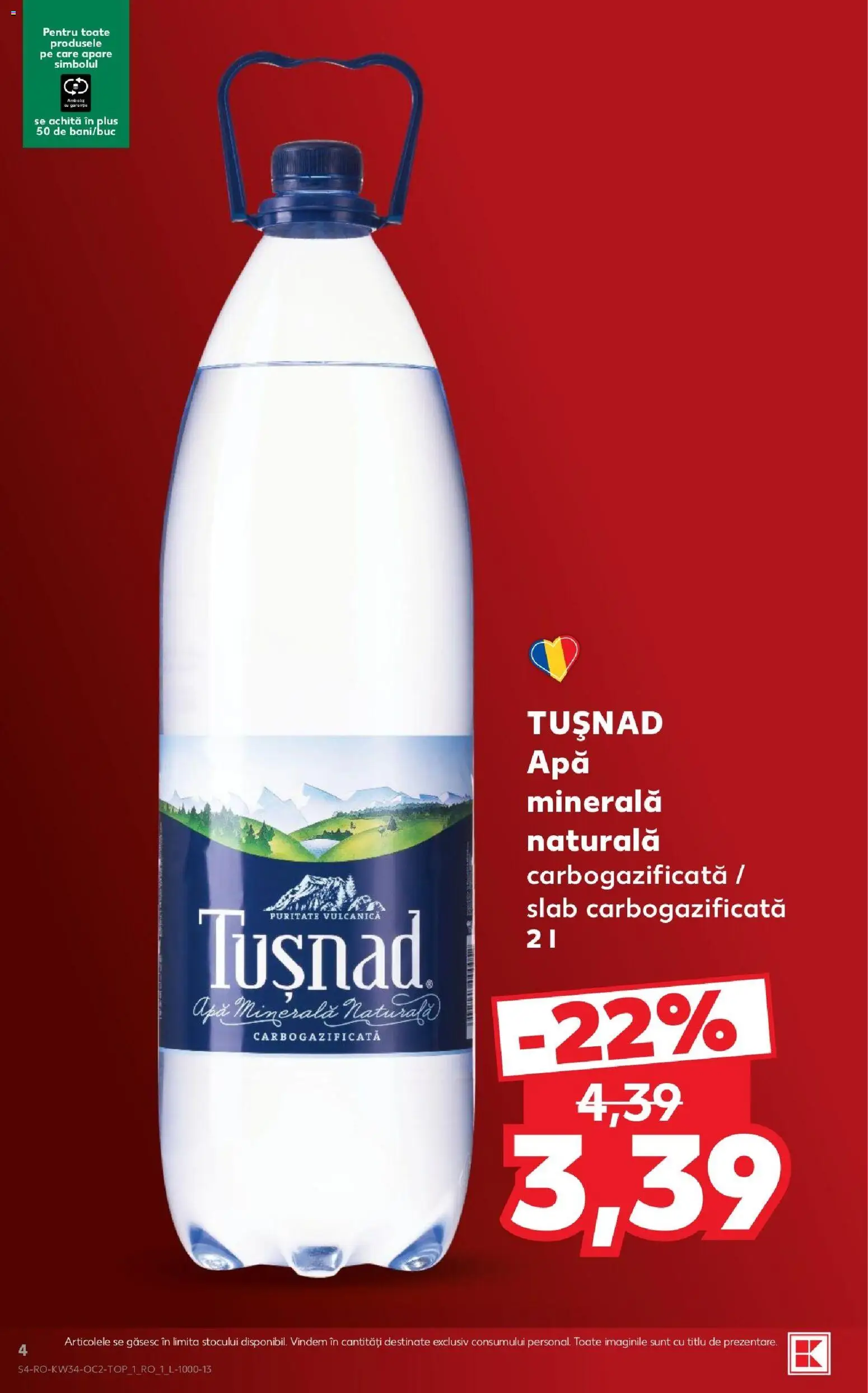 Noul catalog Kaufland – valabil de la 19.08.2026 | Pagină: 4 | Produse: Apă, Plus