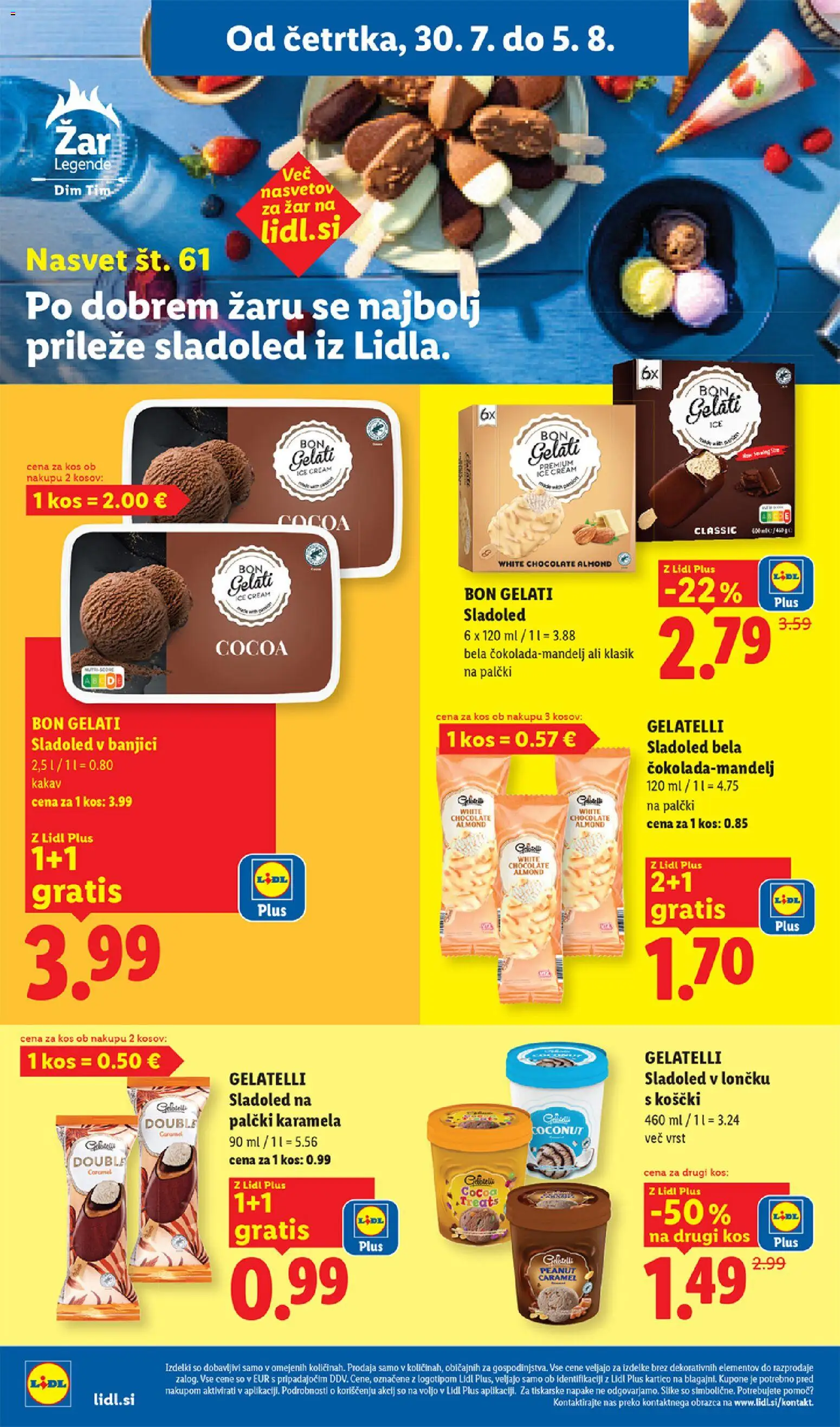 Novi Lidl katalog ponudbe – veljaven od 30.07.2026 | Stran: 18 | Izdelki: Zar, Kos, Kakav, Sladoled