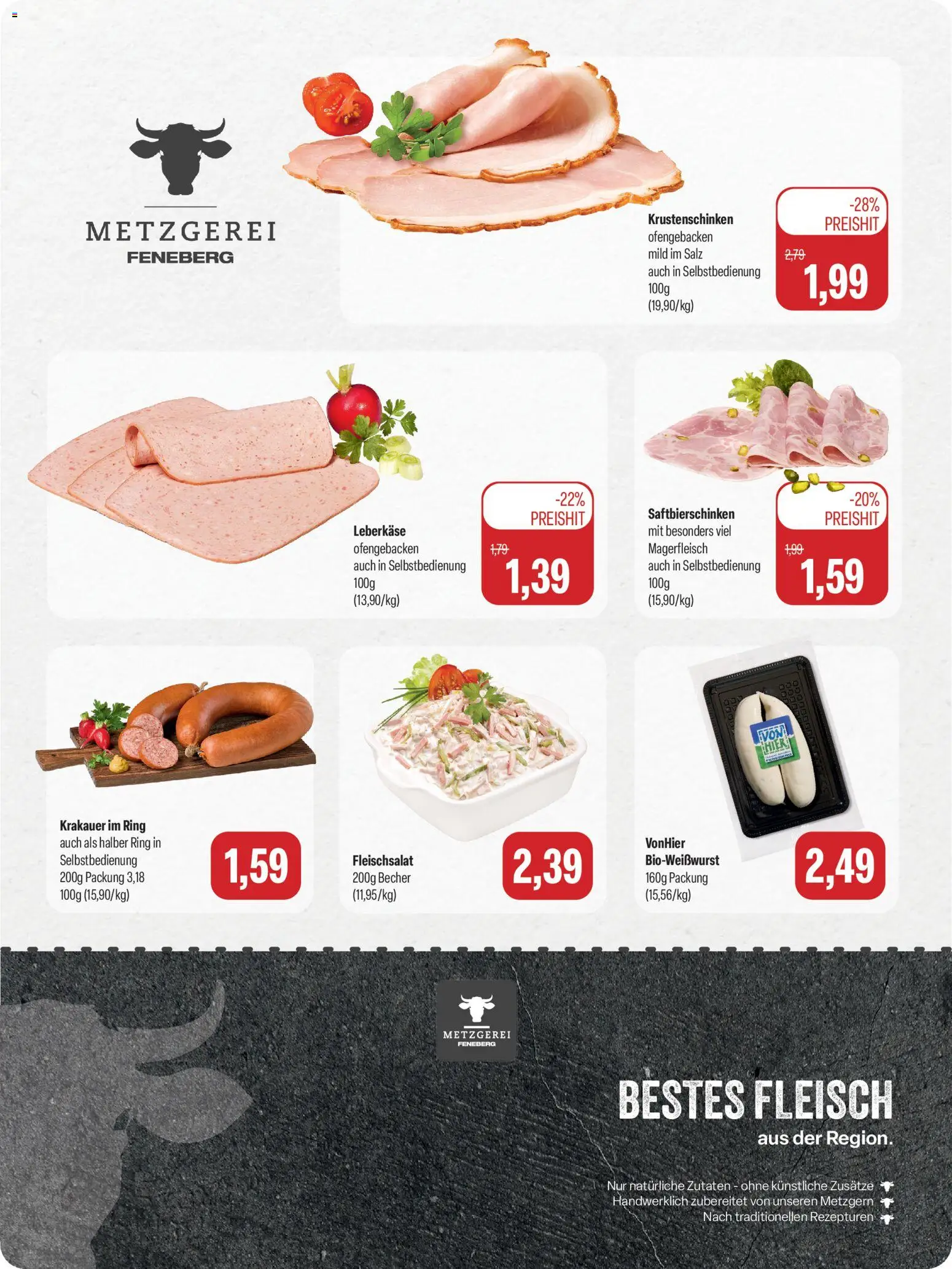Feneberg Angebote – gültig ab 28.09.2026 | Seite: 2 | Produkte: Salz, Fleisch, Leberkase
