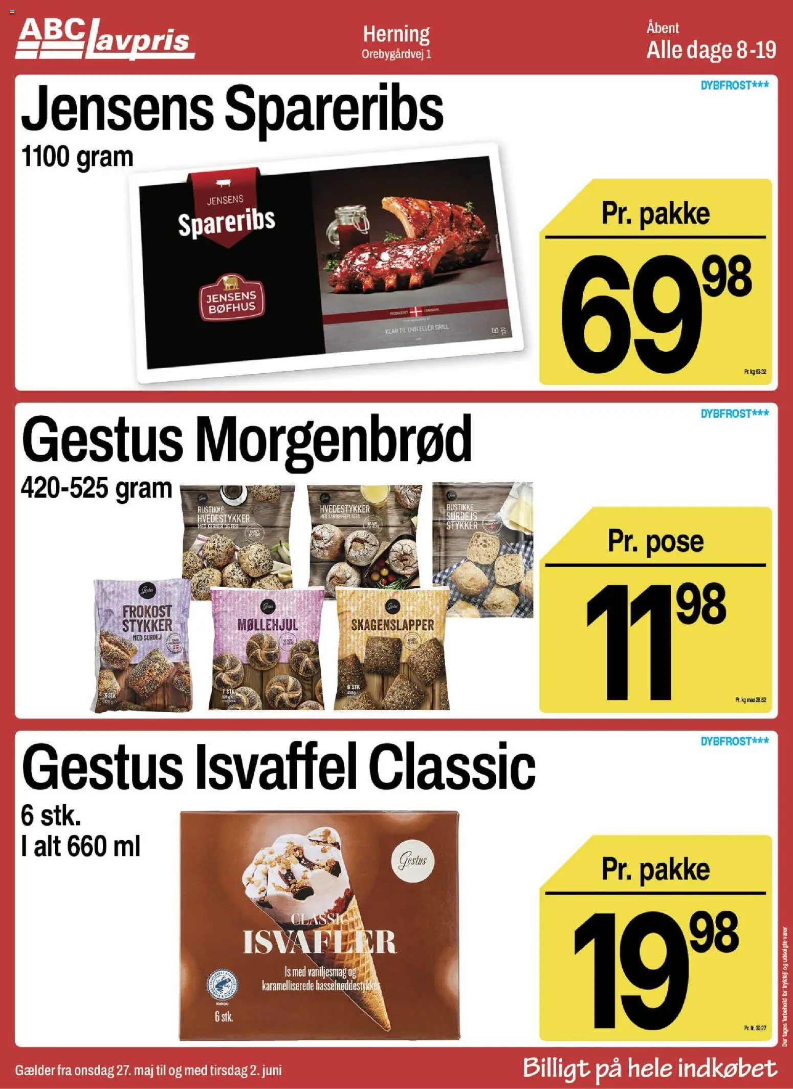 Abc Lavpris tilbudsavis – gyldig fra 27.05.2026 | Side: 7 | Produkter: Spareribs, Is, Isvafler, Ovn
