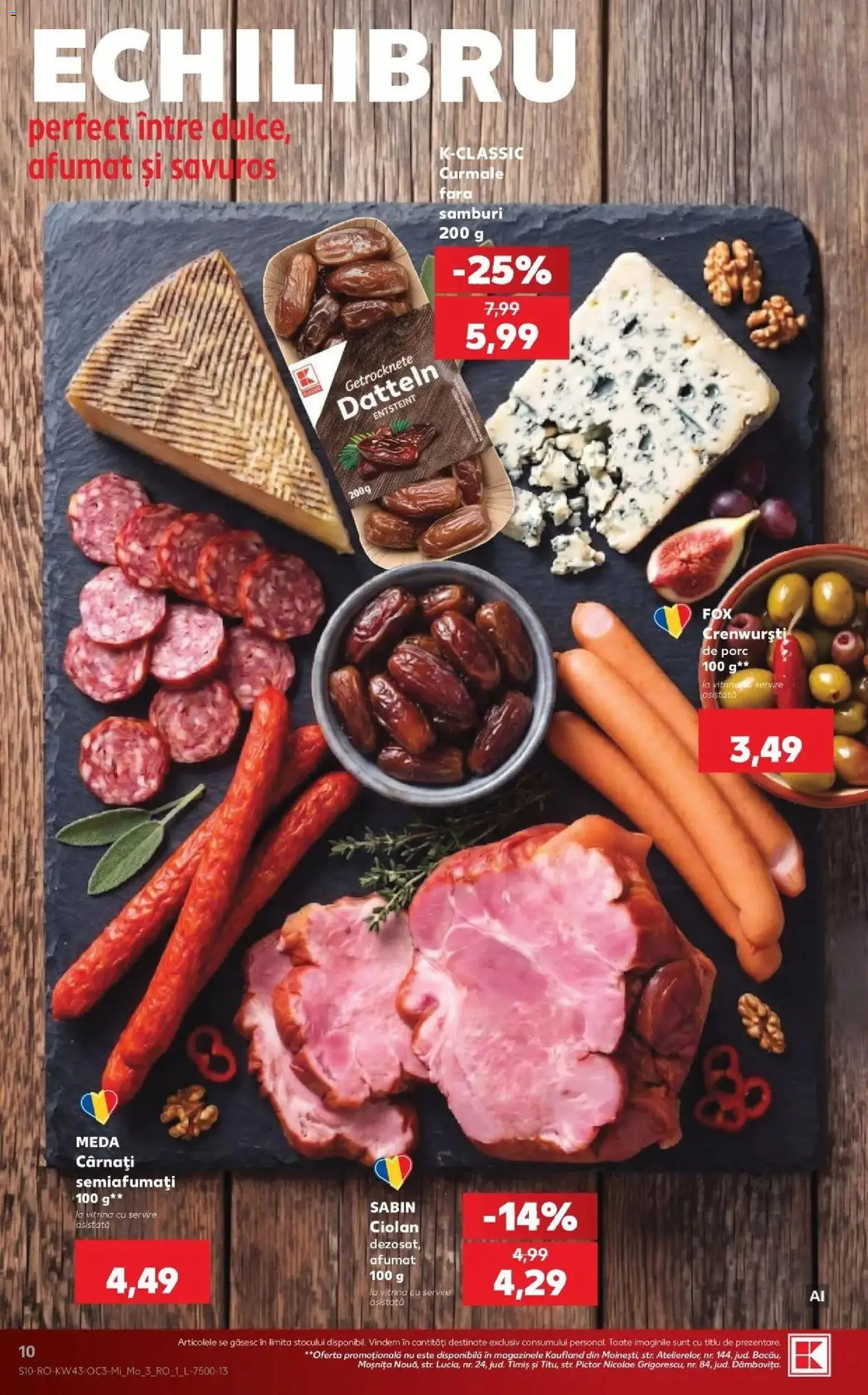 Kaufland Viseu de Sus 21.10.2026 - Revista si Oferta | Pagină: 10 | Produse: Sabin, Vitrină, Curmale, Cârnați