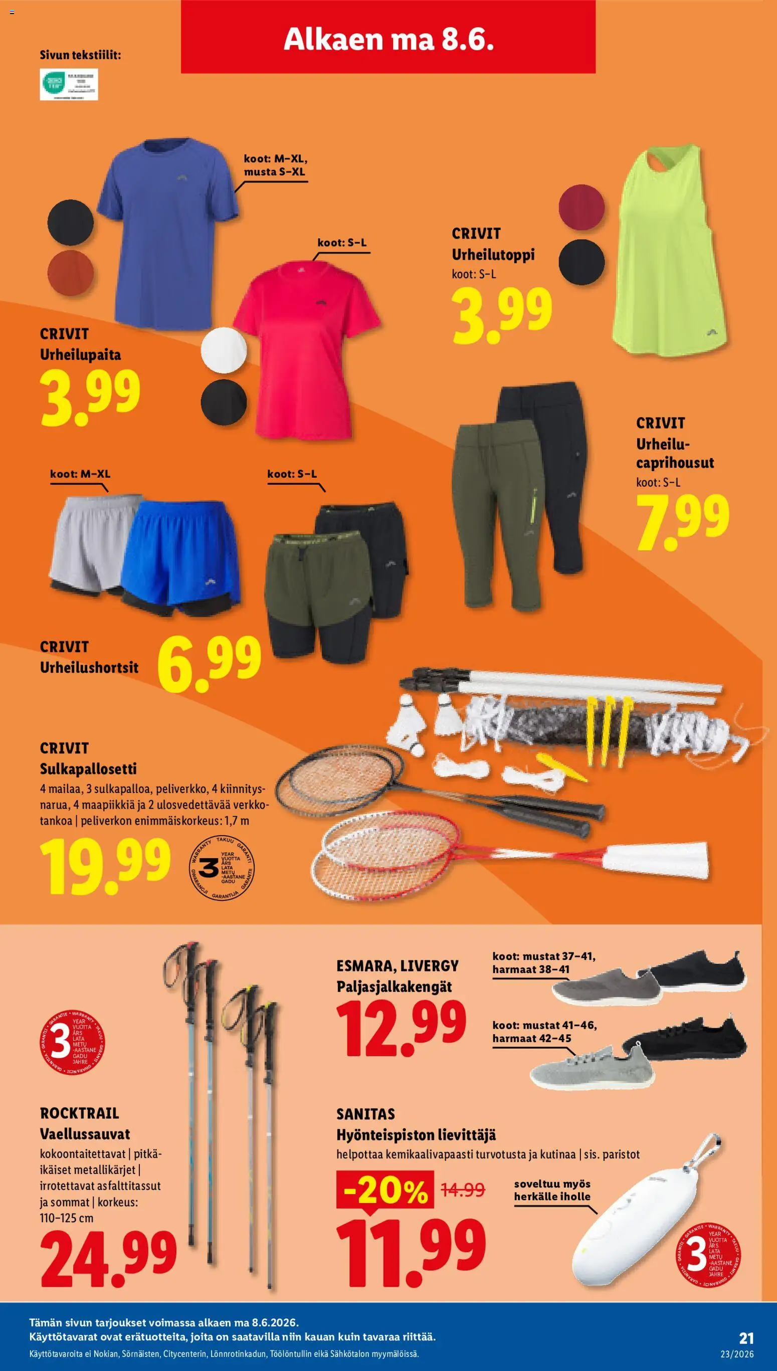 Lidl tarjoukset – voimassa 04.06.2026 alkaen | Sivu: 29 | Tuotteet: Paljasjalkakengät, Paristot