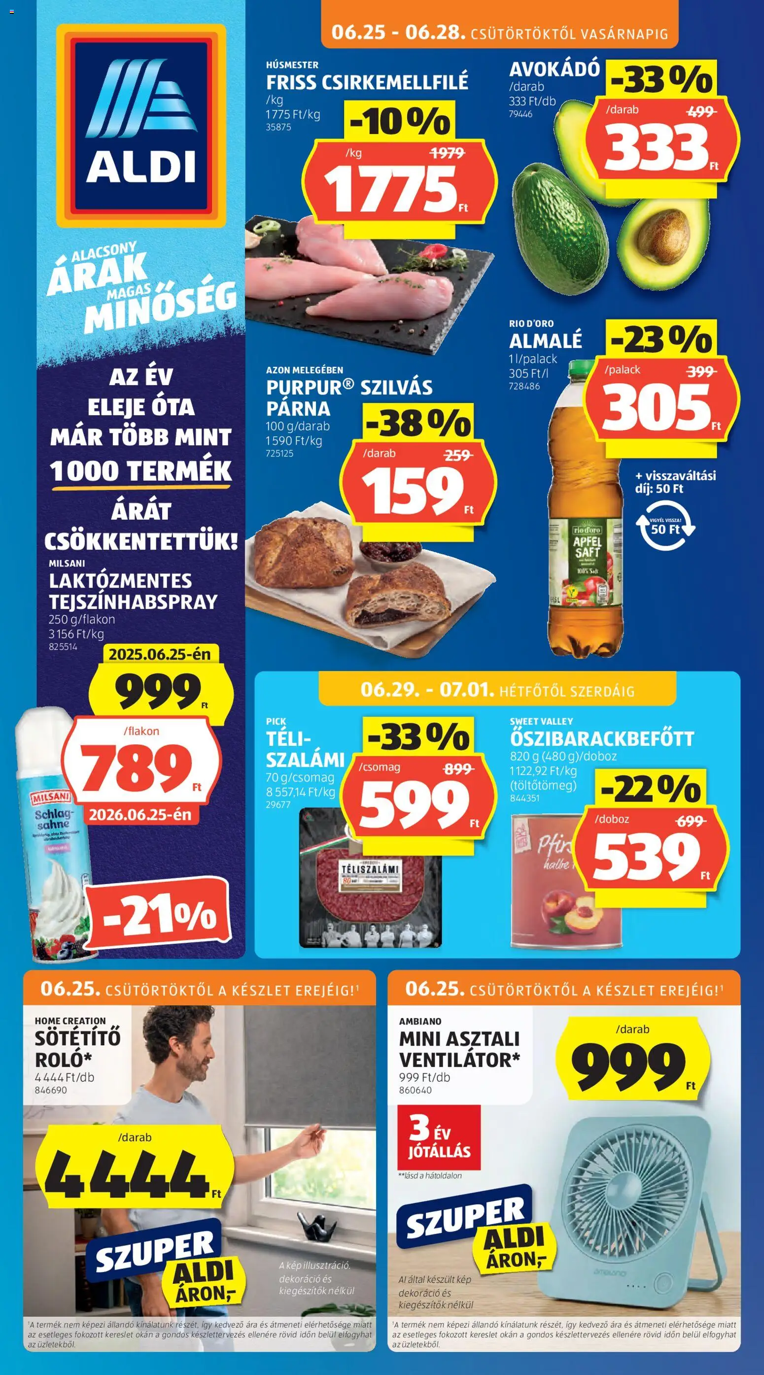 Aldi akciós ujság - amely érvényes a következő dátumtól: 25.06.2026 | Oldal: 1