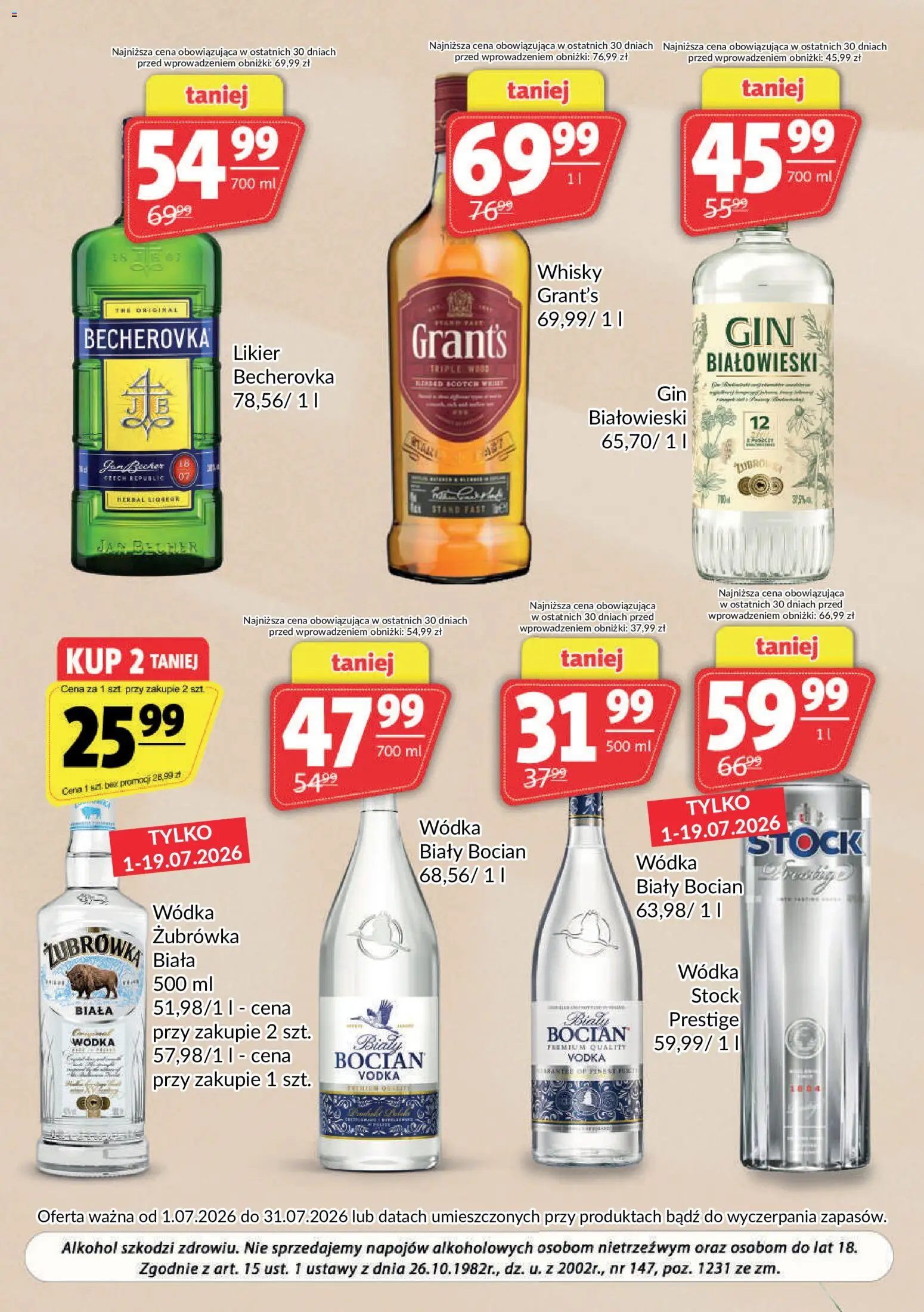 Prim Market gazetka - Oferta alkoholowa od 01.07.2026 | Strona: 5 | Produkty: Grant's, Wódka Stock, Żubrówka, Vodka