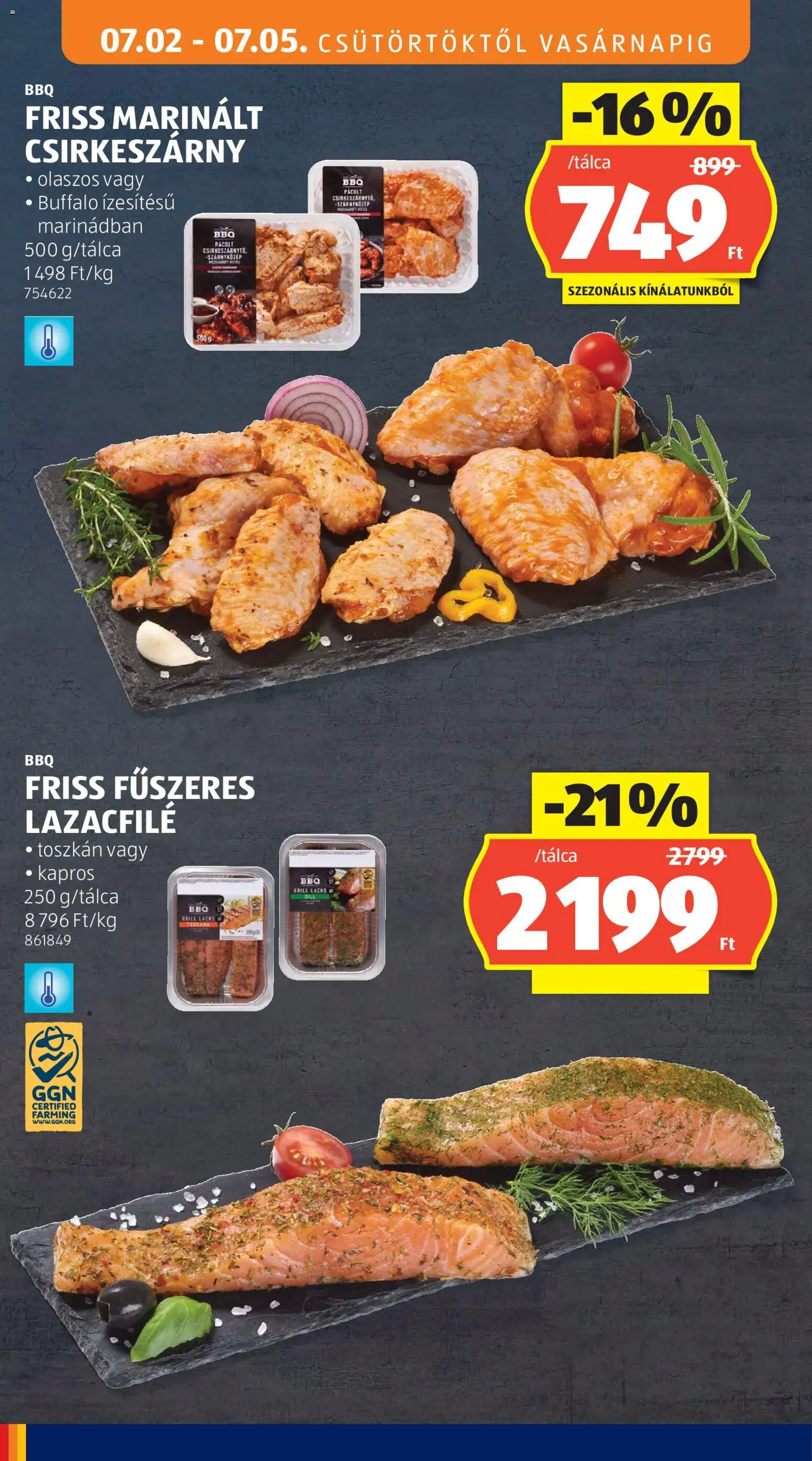 Aldi akciós ujság - amely érvényes a következő dátumtól: 2026.07.02. | Oldal: 14 | Termékek: Grill, Lazacfilé