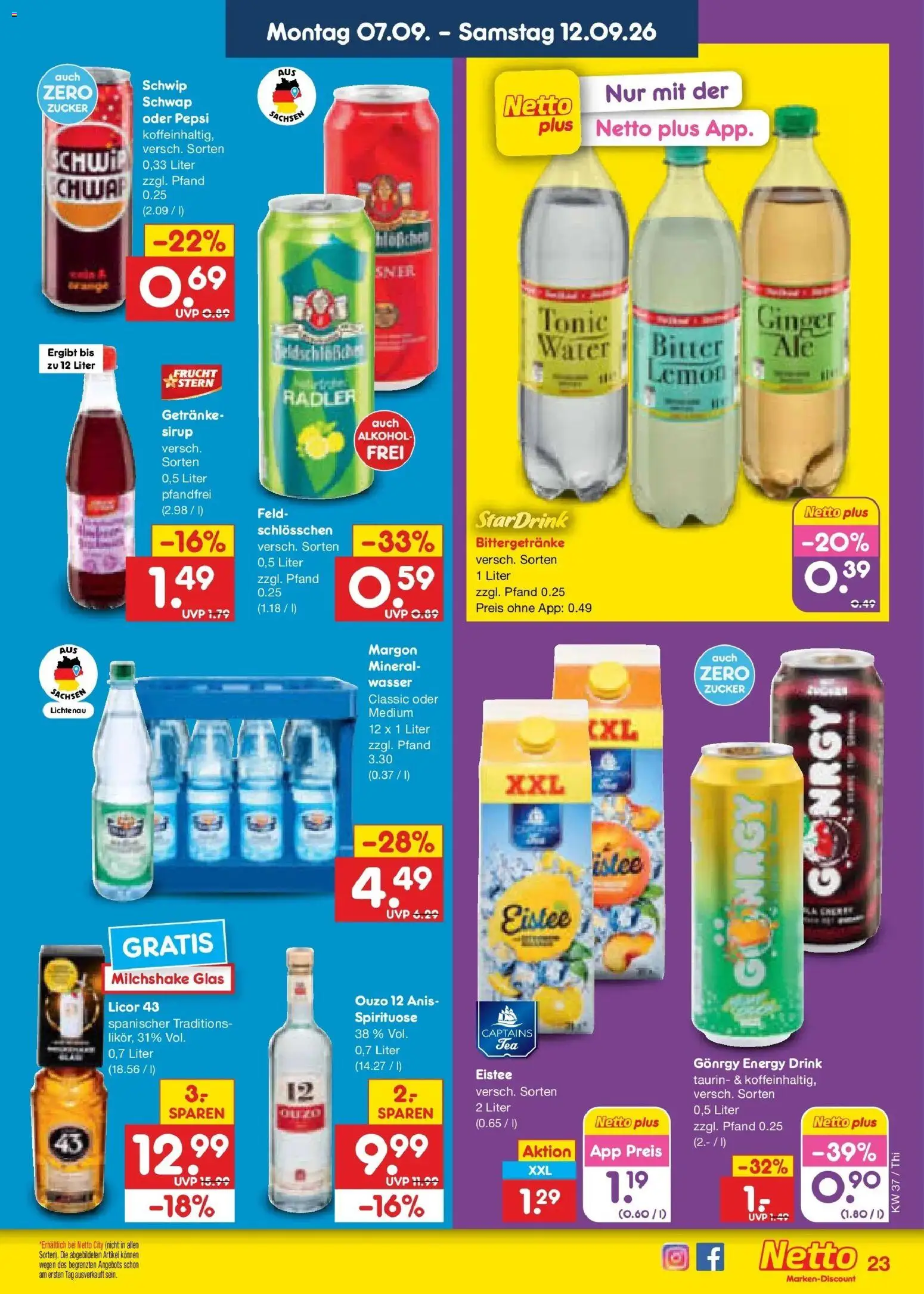 Netto Marken-Discount Prospekt Pirna – gültig ab 07.09.2026 | Seite: 31 | Produkte: Ouzo, Energy, Wasser, Zucker