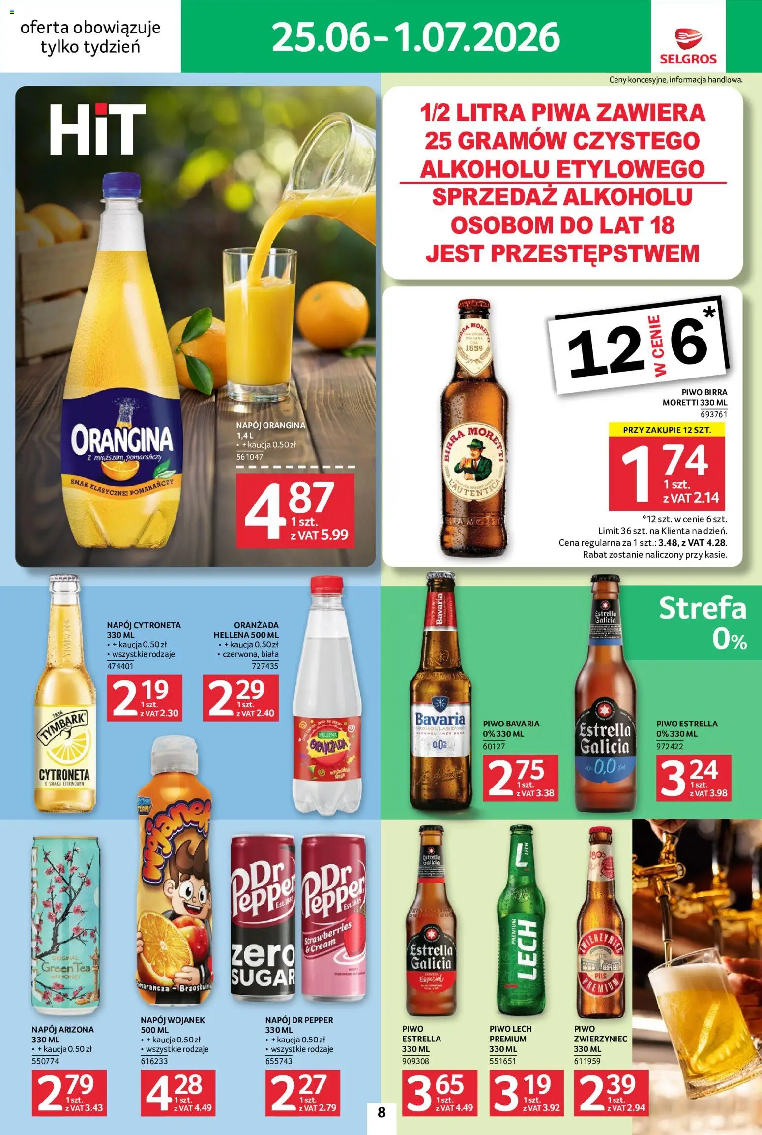 Selgros cash&carry gazetka - Jeszcze więcej super promocji od 25.06.2026 | Strona: 8 | Produkty: Piwo
