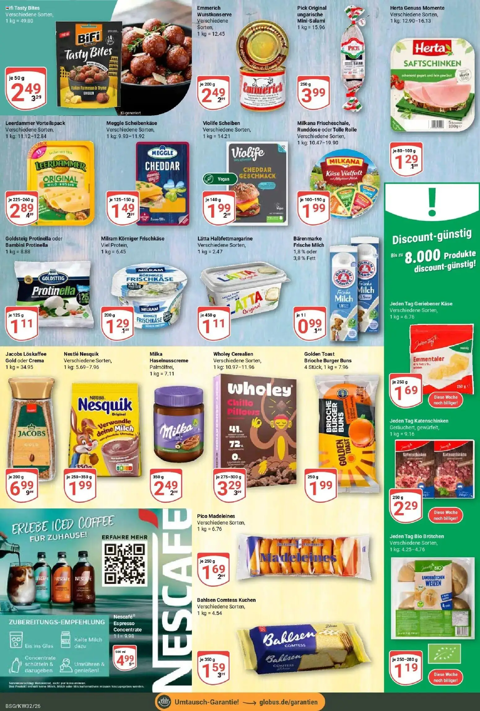 Globus Prospekt Braunschweig (ab 03.08.2026) » Angebote online | Seite: 11 | Produkte: Bifi, Burger, Lätta, Madeleines