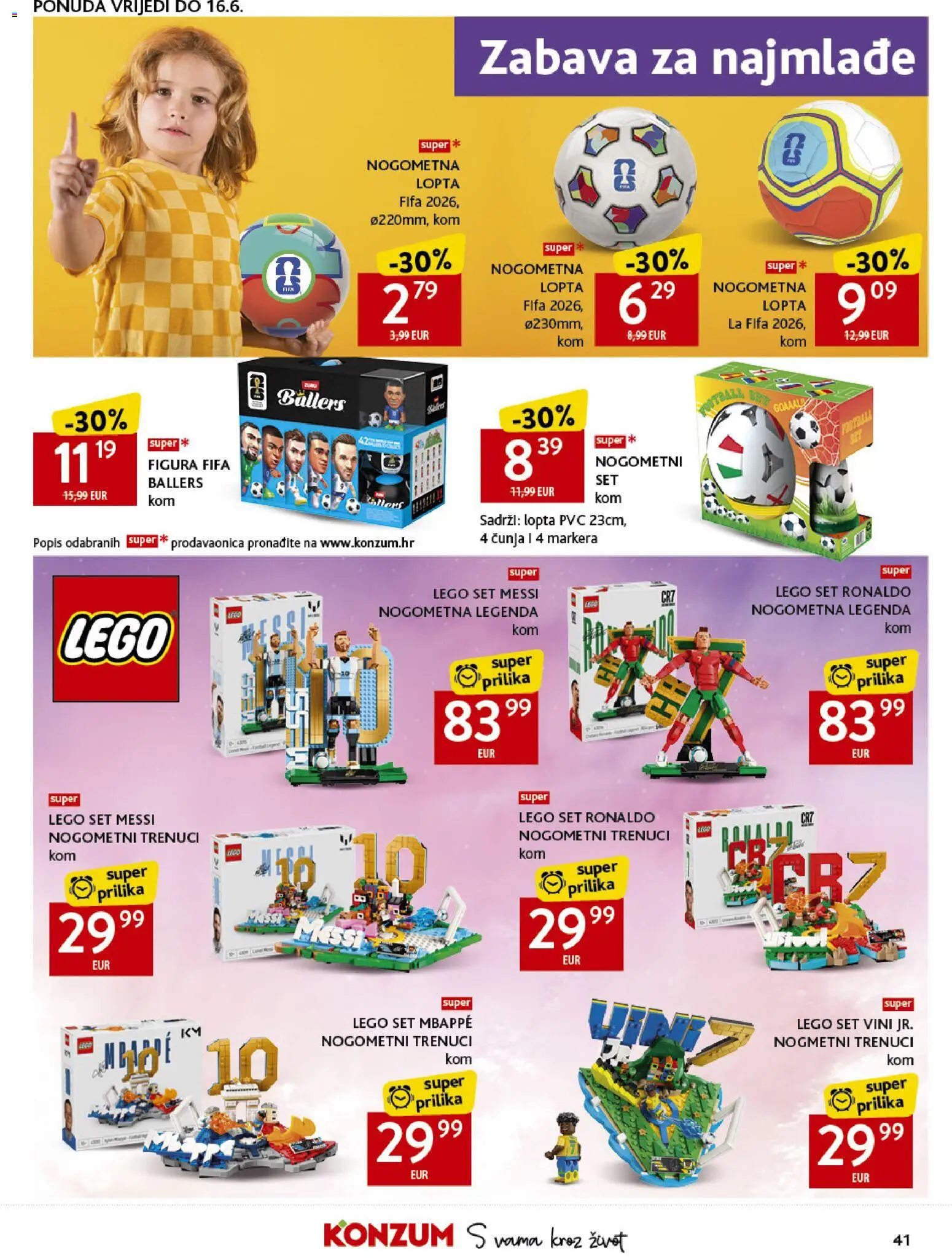 Konzum katalog | vrijedi od 03.06.2026 | Stranica: 41 | Proizvodi: Lopta, Lego