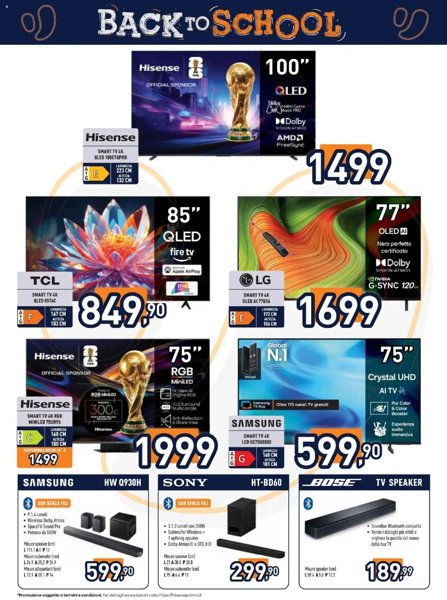 Volantino Unieuro del 24/08/2026 | Pagina: 16 | Prodotti: Soundbar, TV, Speaker, Samsung