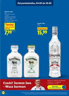 Pogląd oferty "Żubrówka, wódka, 90 ml, Biała lub Biała Z nutą mięty" - ważna od 04.05.2026 | Strona: 2 | Produkty: Żubrówka, Vodka, Wódka