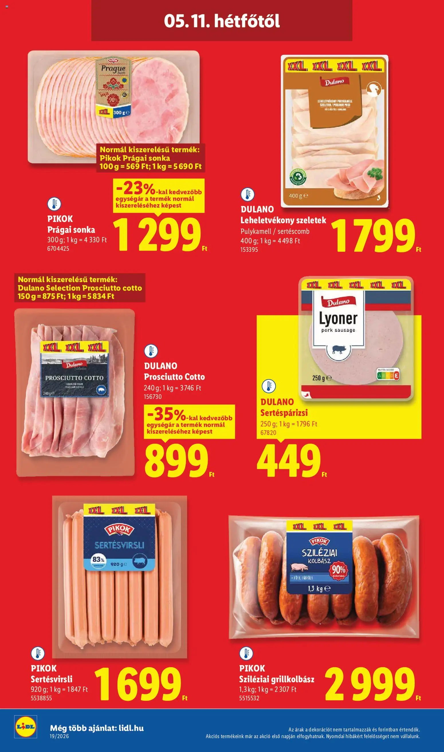 Lidl akciós ujság - amely érvényes a következő dátumtól: 07.05.2026 | Oldal: 68 | Termékek: Kolbász, Grillkolbász, Sertéscomb, Sonka