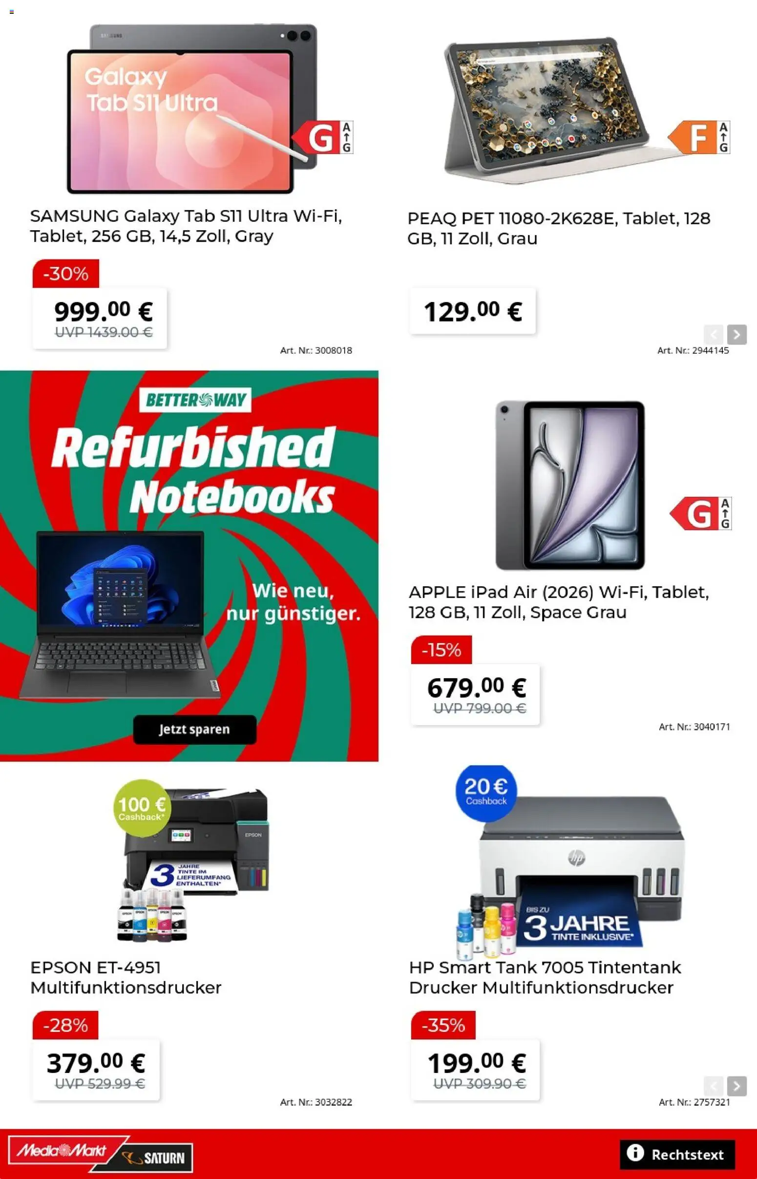 Media Markt Prospekt – gültig ab 07.09.2026 | Seite: 5 | Produkte: HP, Ipad, Samsung, Drucker