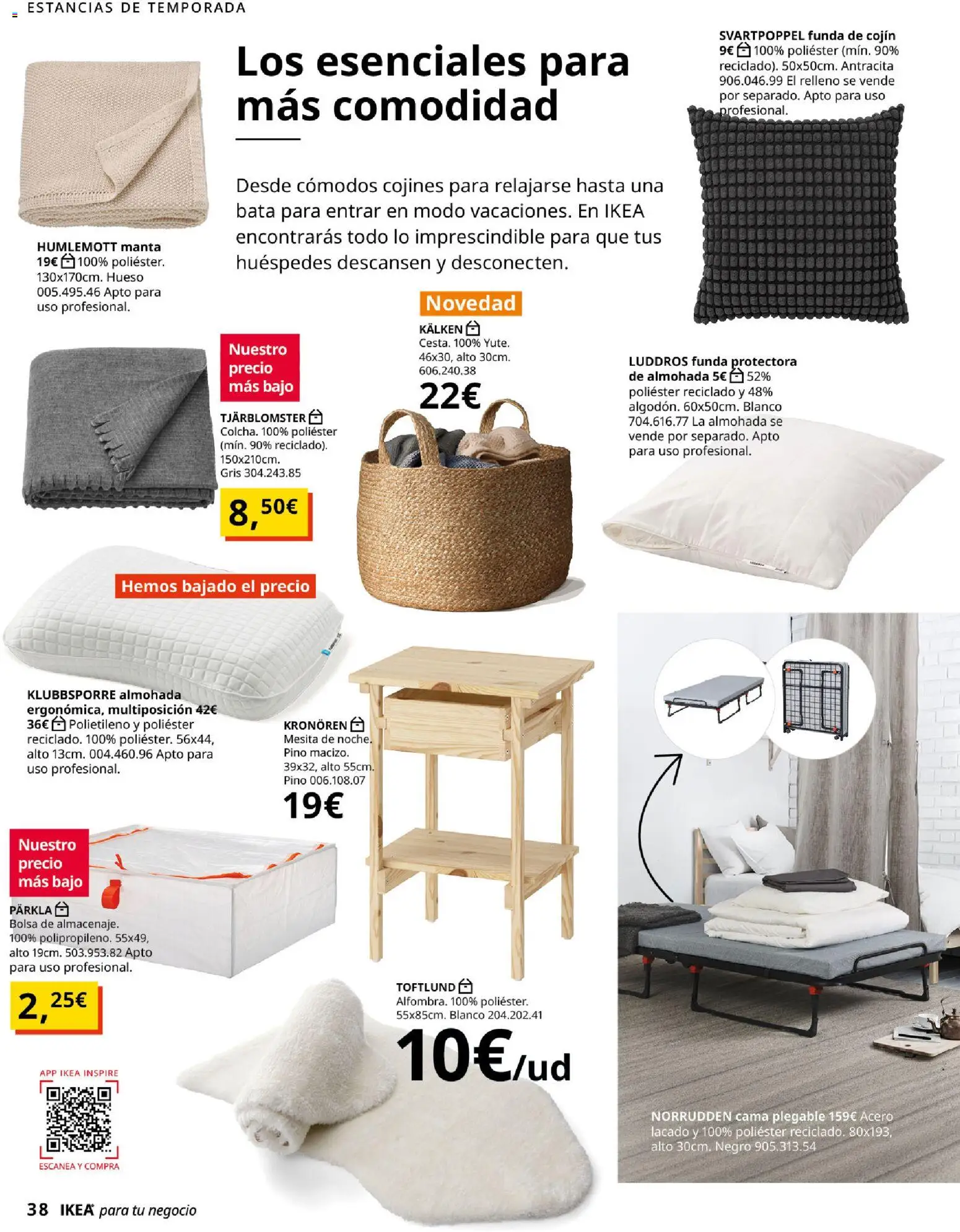 IKEA - IKEA para tu negocio │ válido desde el 01/09/2026 | Página: 38 | Productos: Manta, Funda, Bolsa, Almohada