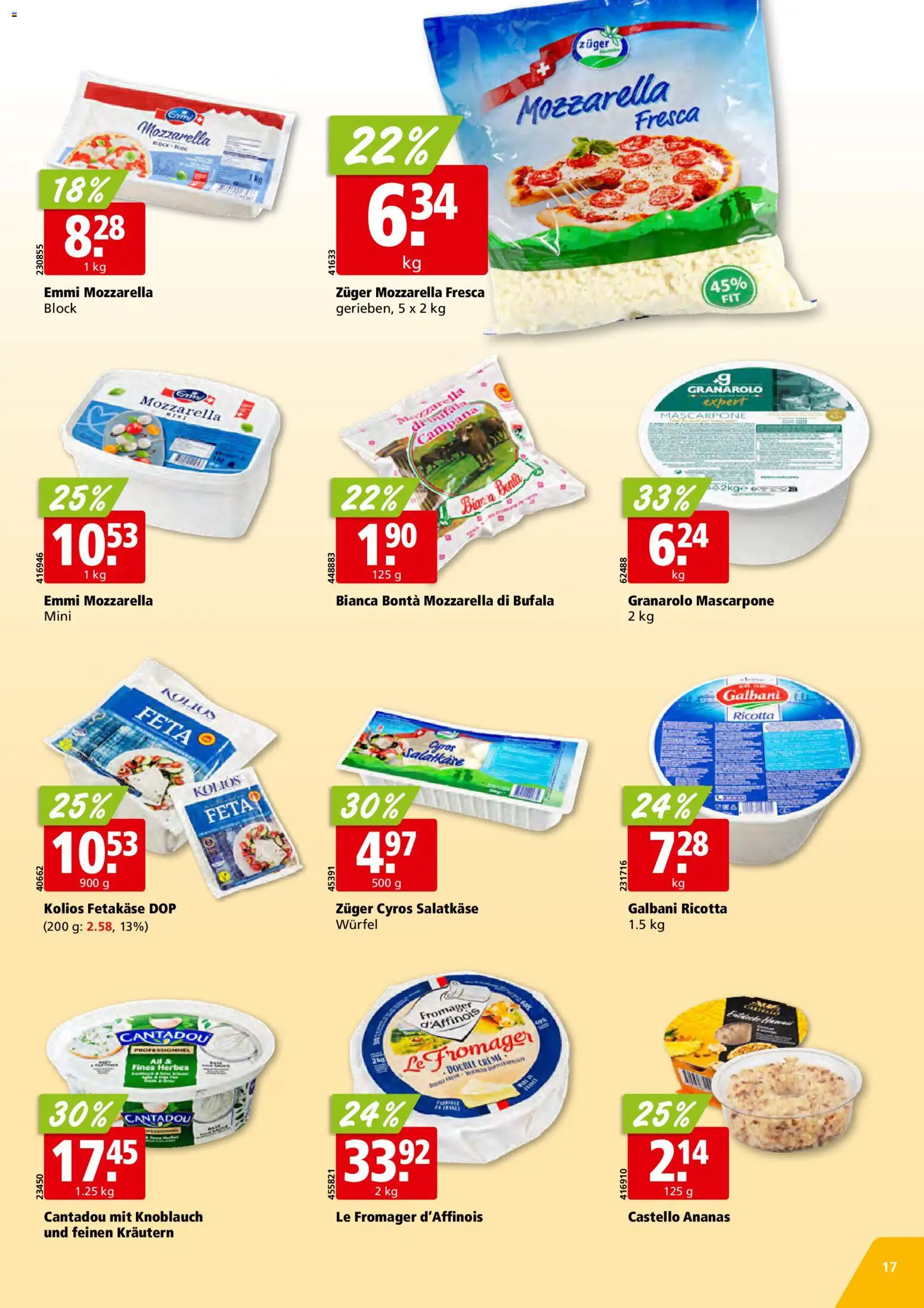 Aligro aktionen – gültig ab 17.08.2026 | Seite: 17 | Produkte: Feta, Mascarpone, Ananas, Ricotta