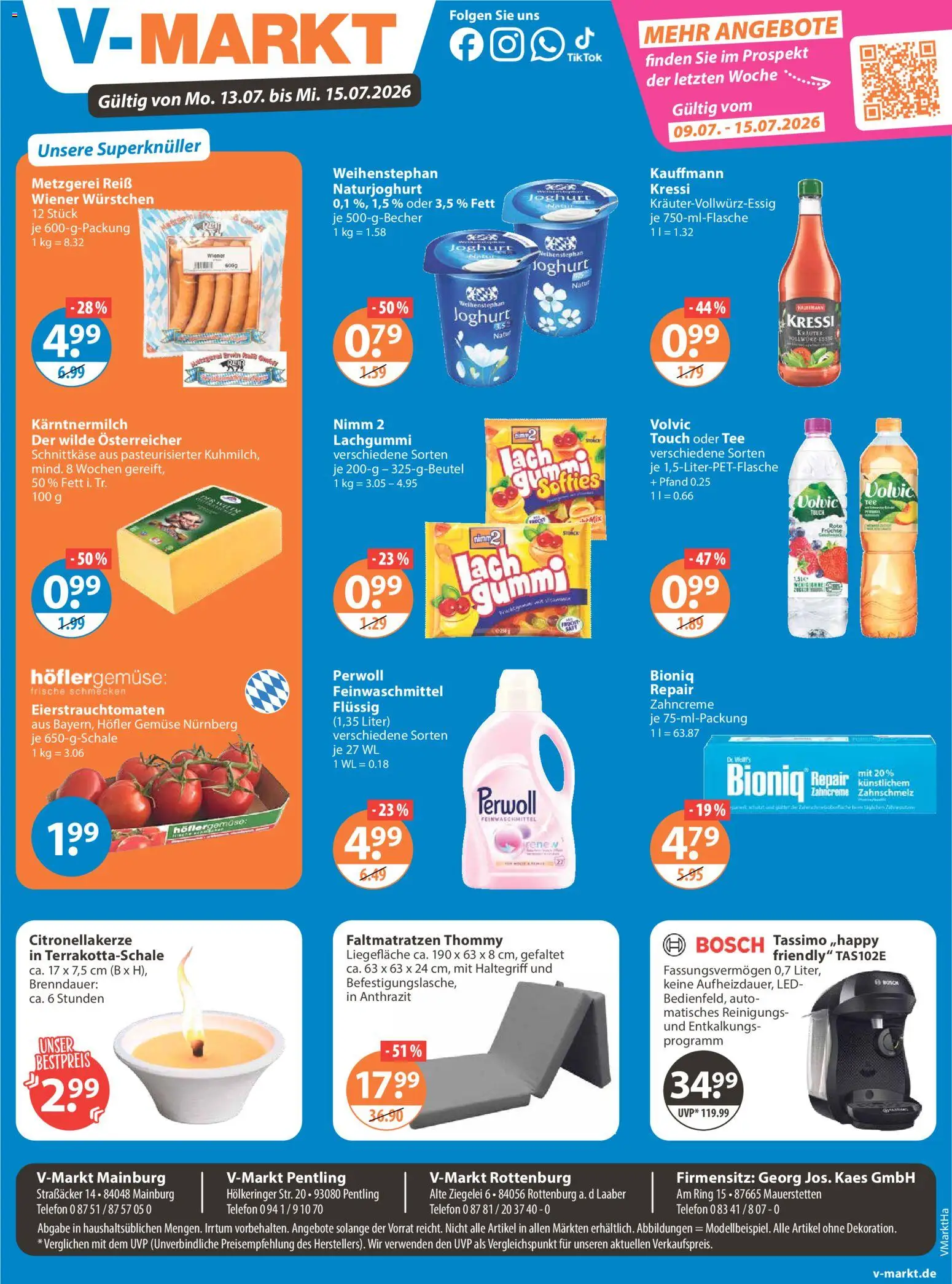 V-Markt Angebote – gültig ab 09.07.2026 | Seite: 19 | Produkte: Bosch, Joghurt, Gemüse, Volvic