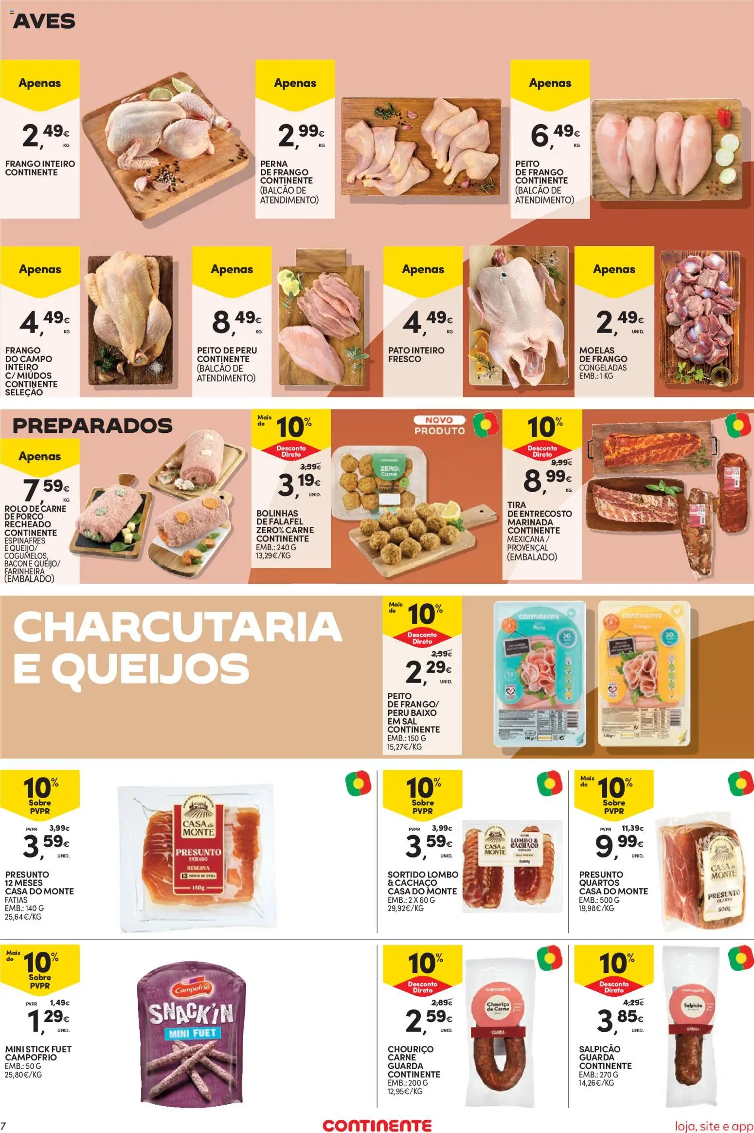 Continente folheto Bom Dia │ válido de 27/10/2026 | Página: 7 | Produtos: Peito de peru, Pato, Presunto, Cogumelos