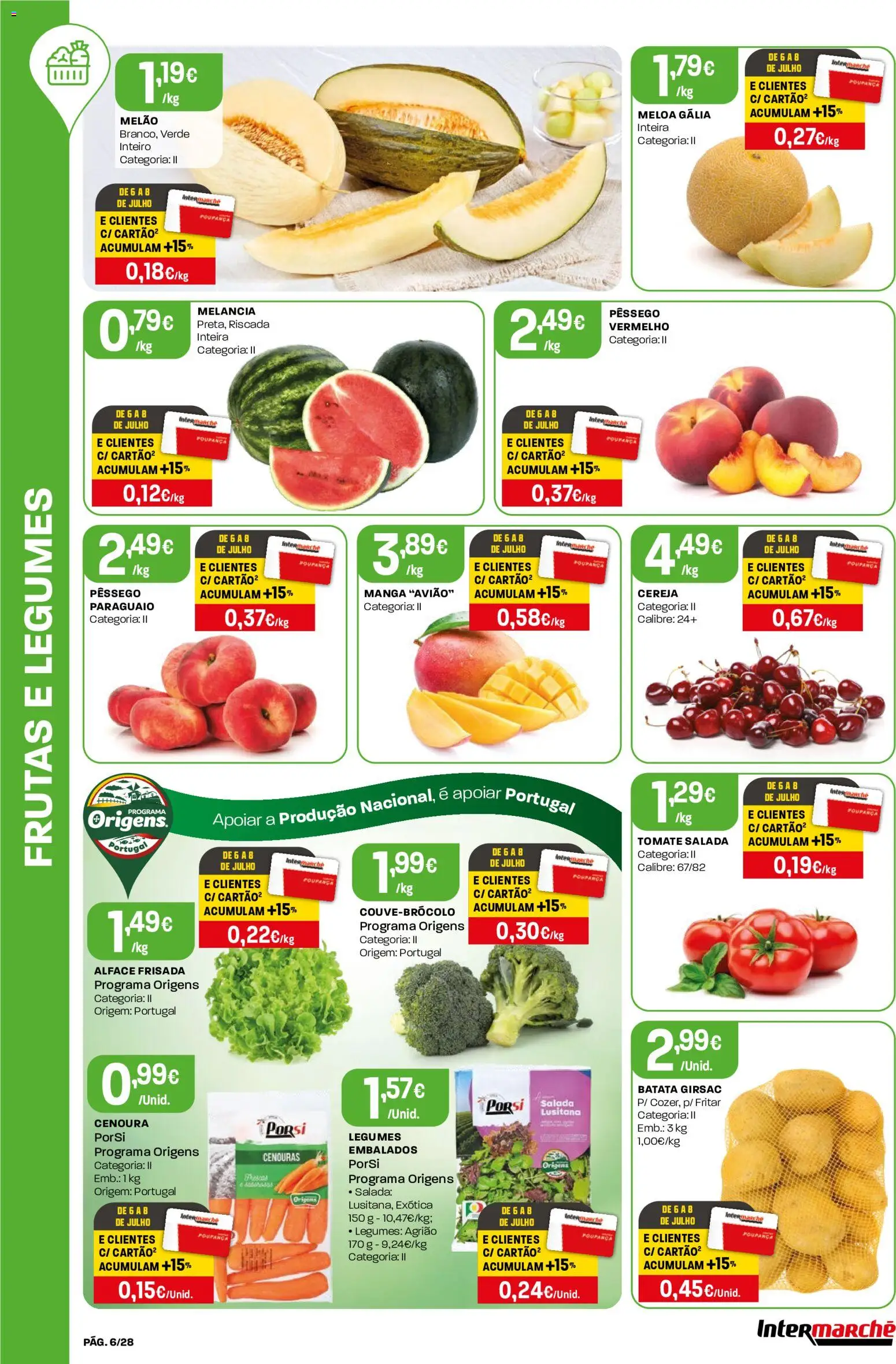 Intermarché Folheto Contact │ válido de 02/07/2026 | Página: 6 | Produtos: Cereja, Agrião, Cenoura, Alface