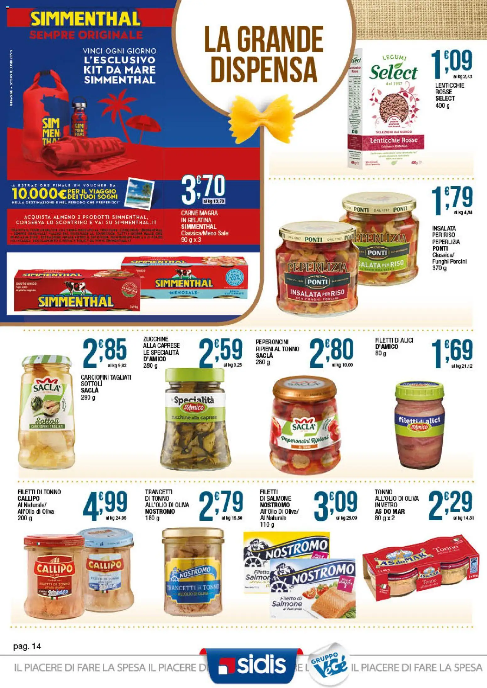 Volantino Sidis del 29/06/2026 | Pagina: 14 | Prodotti: Insalata, Sale, Funghi, Zucchine