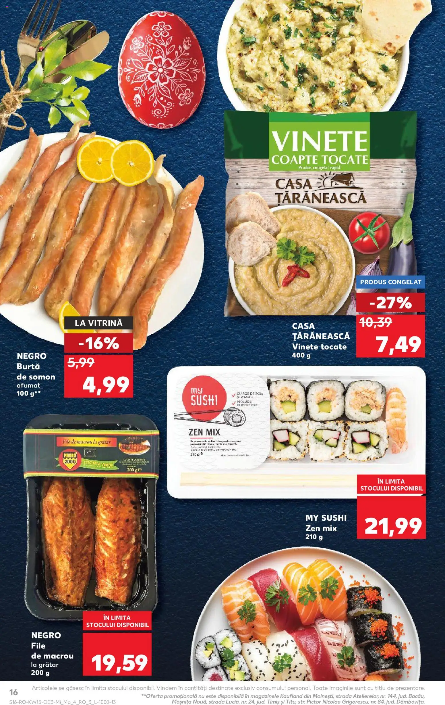 Noul catalog Kaufland – valabil de la 08.04.2026 | Pagină: 16 | Produse: Grătar, Sushi, Vitrină, Sos