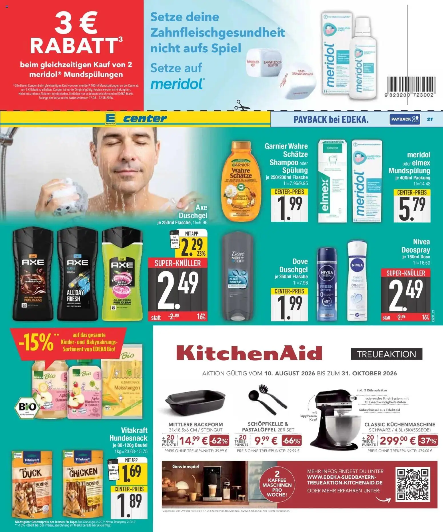 E center Prospekt Deggendorf (ab 17.08.2026) zum Blättern | Seite: 21 | Produkte: Kaffee, Spülung, Deospray, Himbeere