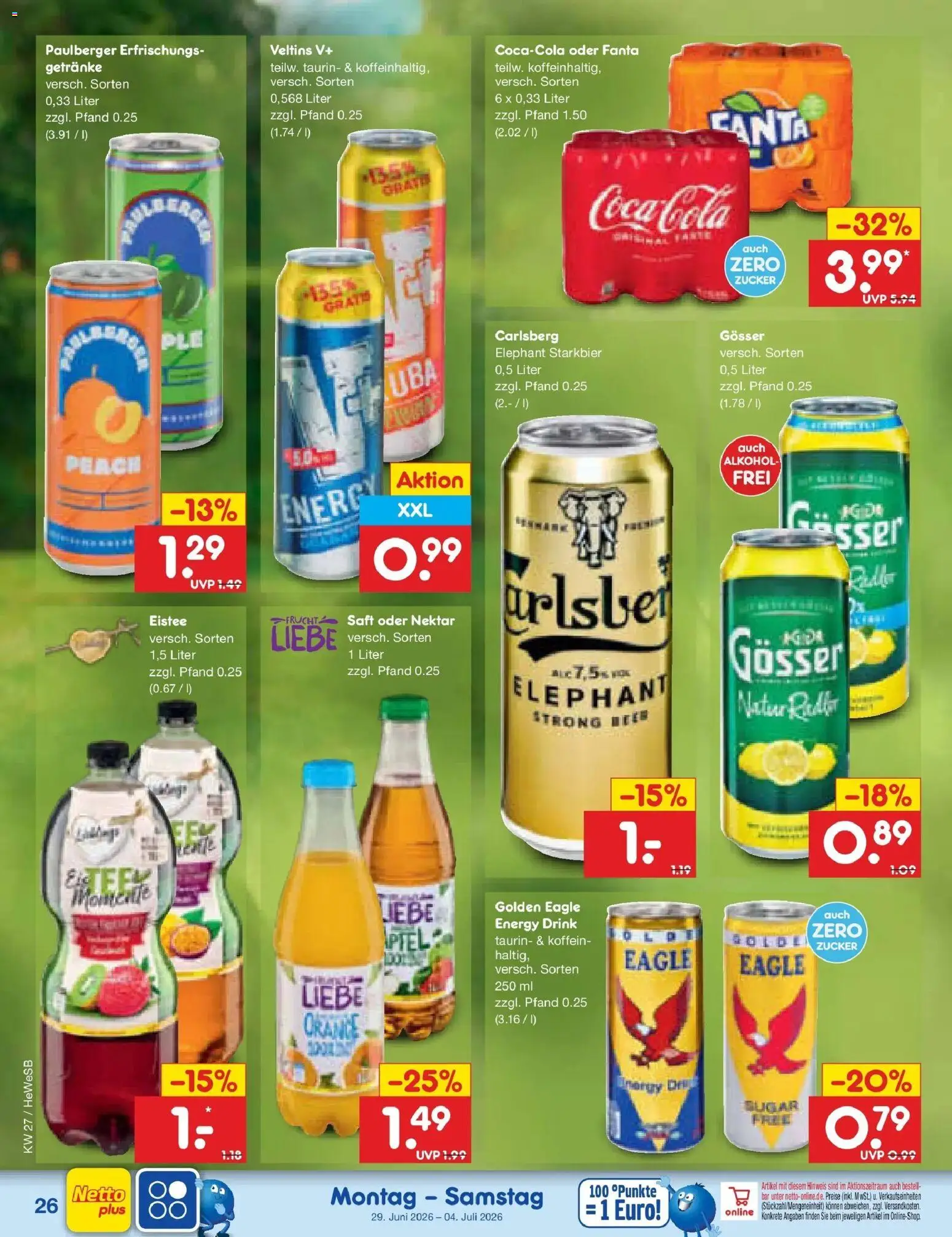 Netto Marken-Discount Prospekt Hamburg – gültig ab 29.06.2026 | Seite: 38 | Produkte: Carlsberg, Cola, Zucker, Veltins