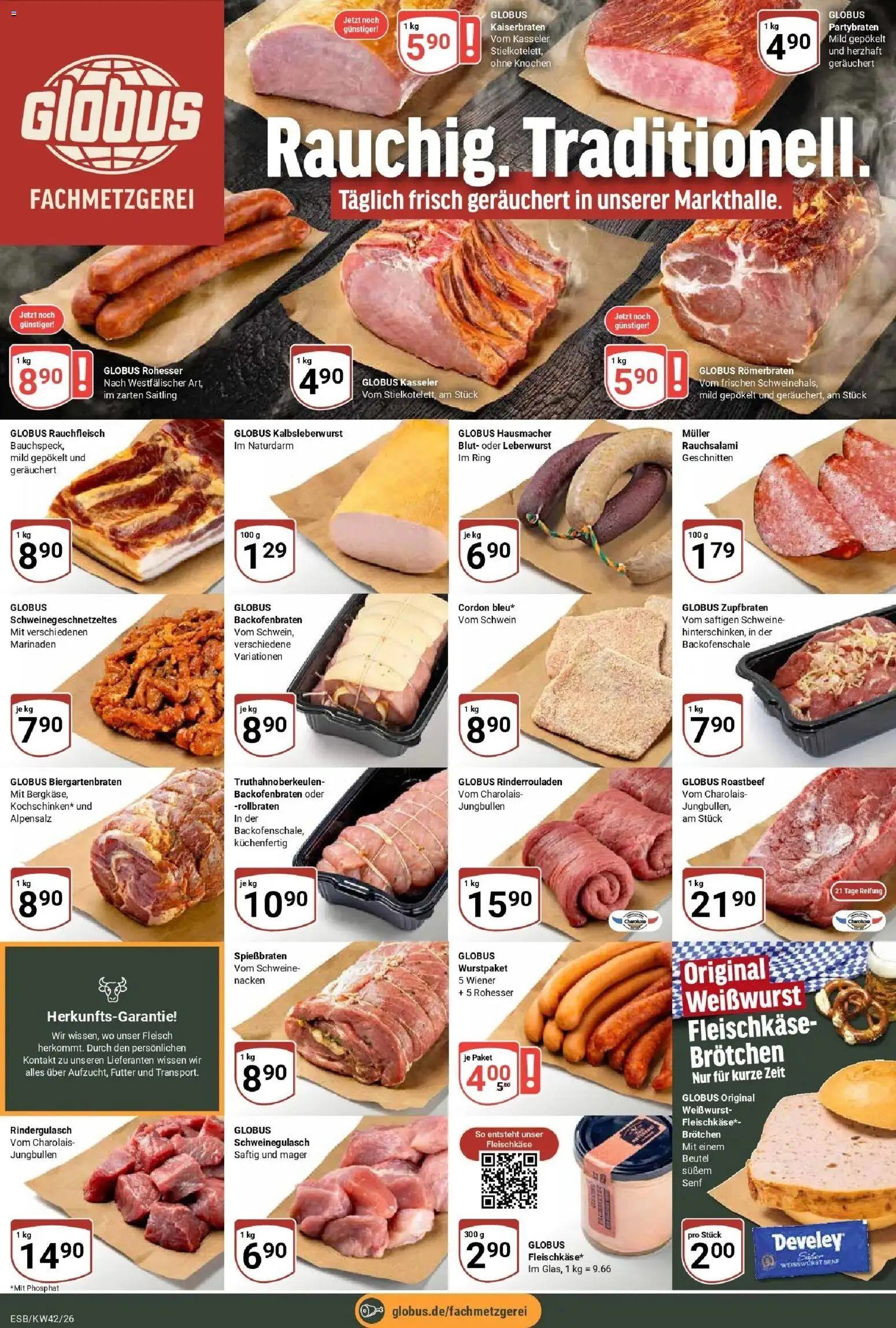 Globus Prospekt Eschborn (ab 12.10.2026) » Angebote online | Seite: 9 | Produkte: Rinderrouladen, Weißwurst, Roastbeef, Fleisch